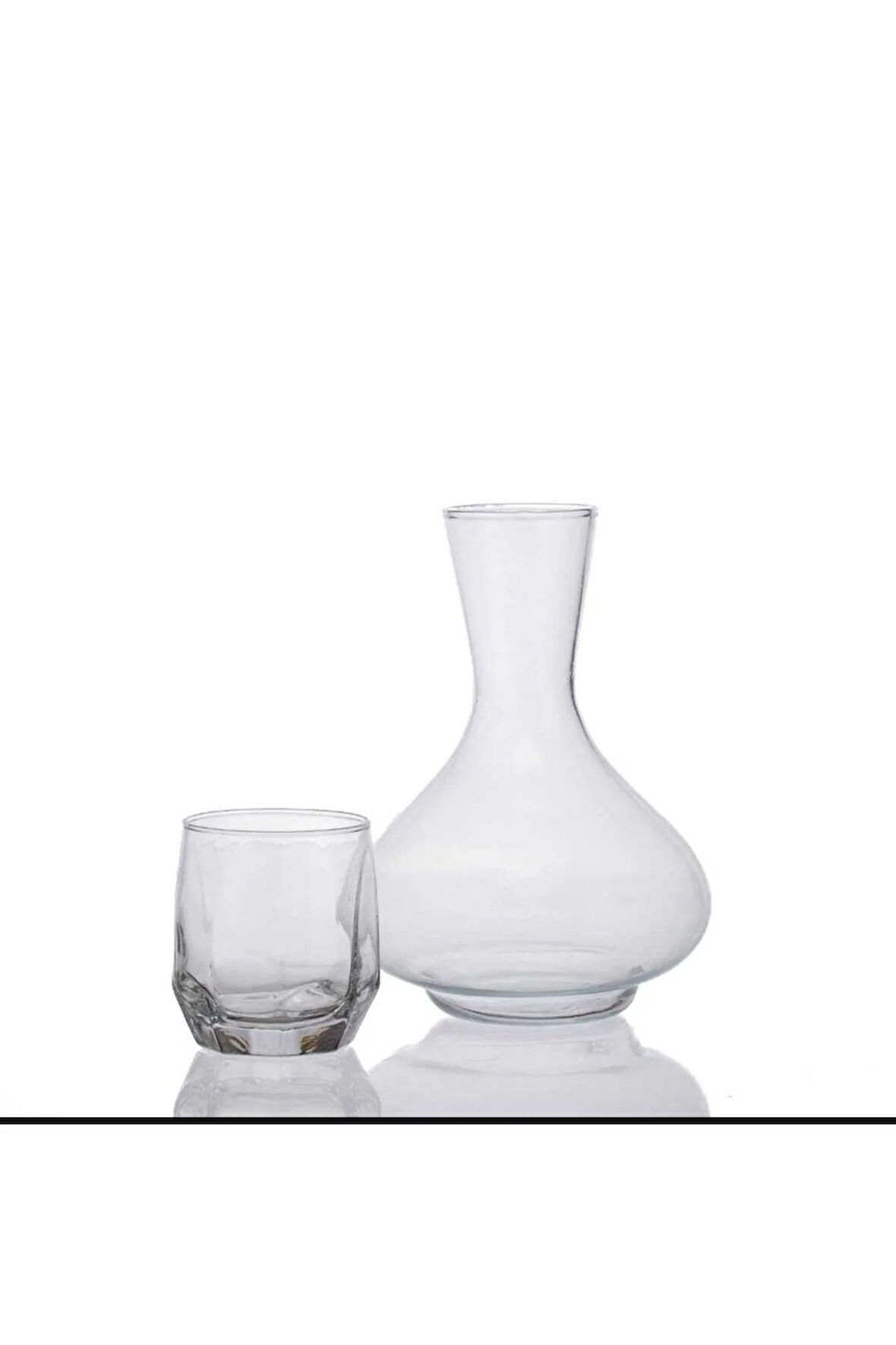 Cam Sürahi Bardaklı Dekoratif 600 Ml Baş Ucu Sühahisi