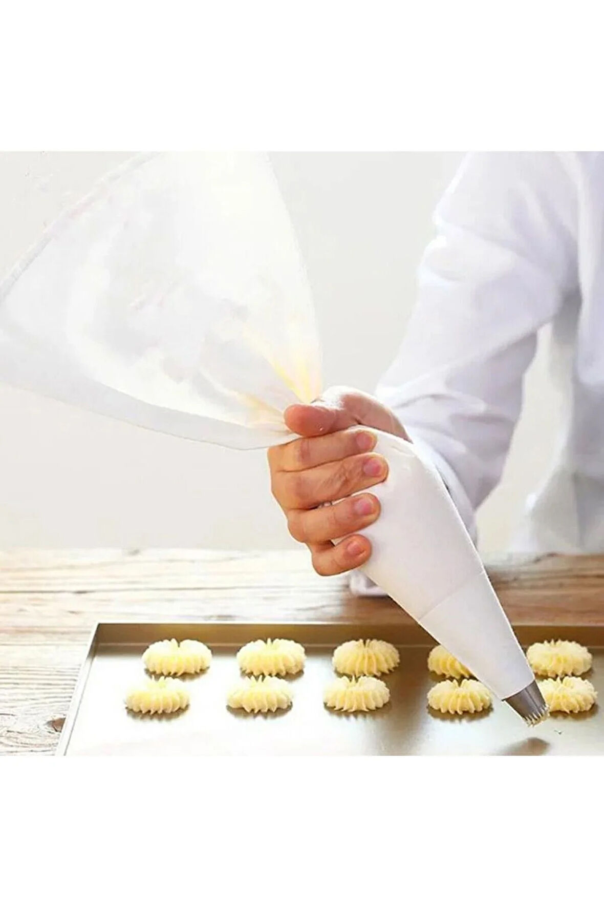 Kumaş Krema Sıkma Torbası-pasta Süsleme (3-35)metal Uç Yoktur