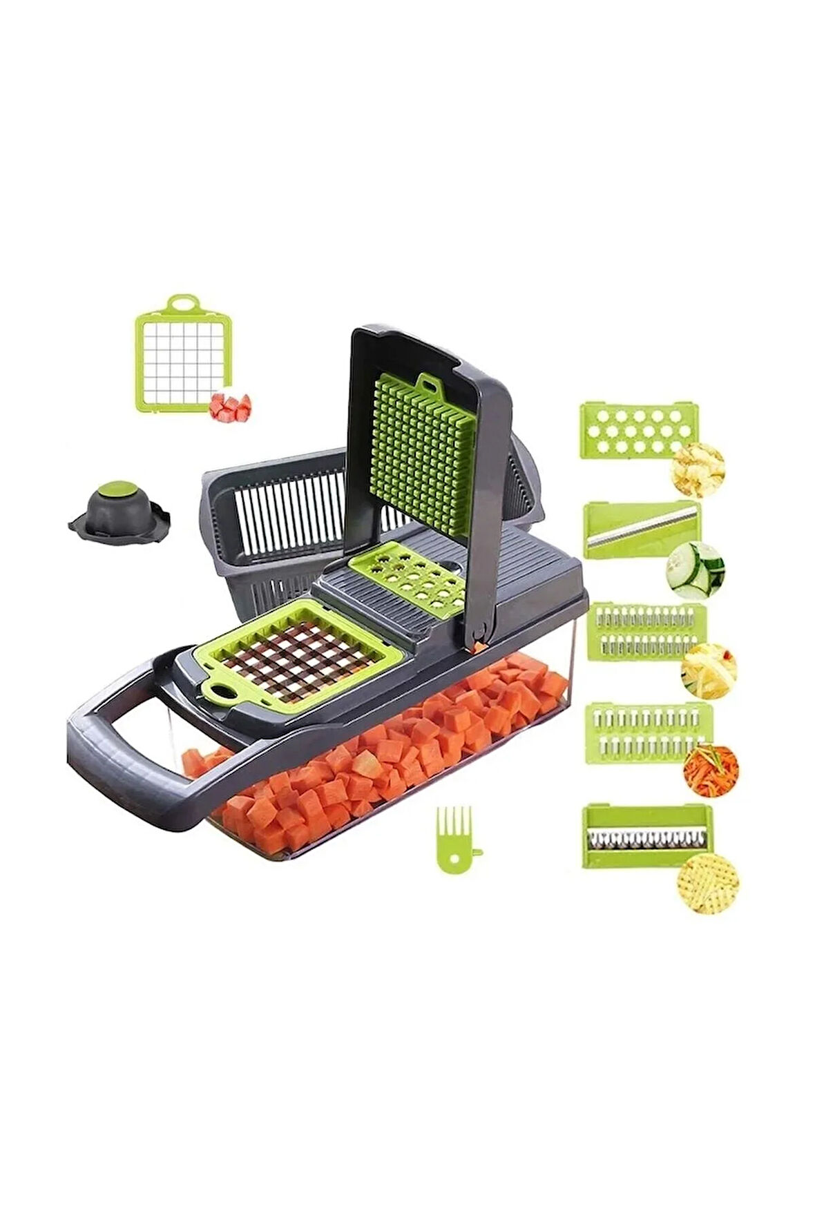 çok fonksiyonlu 16 parça sebze-meyve doğrayıcı