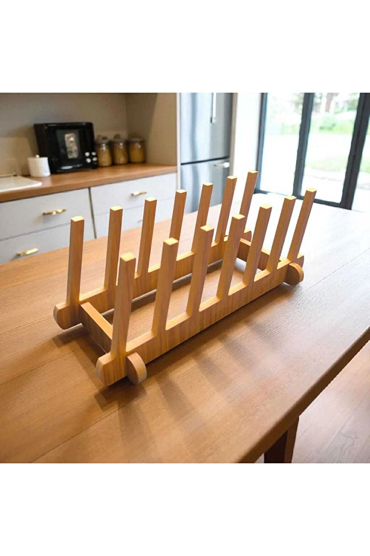 Venedik bambu ahşap tabaklık 6 bölmeli şık tasarım