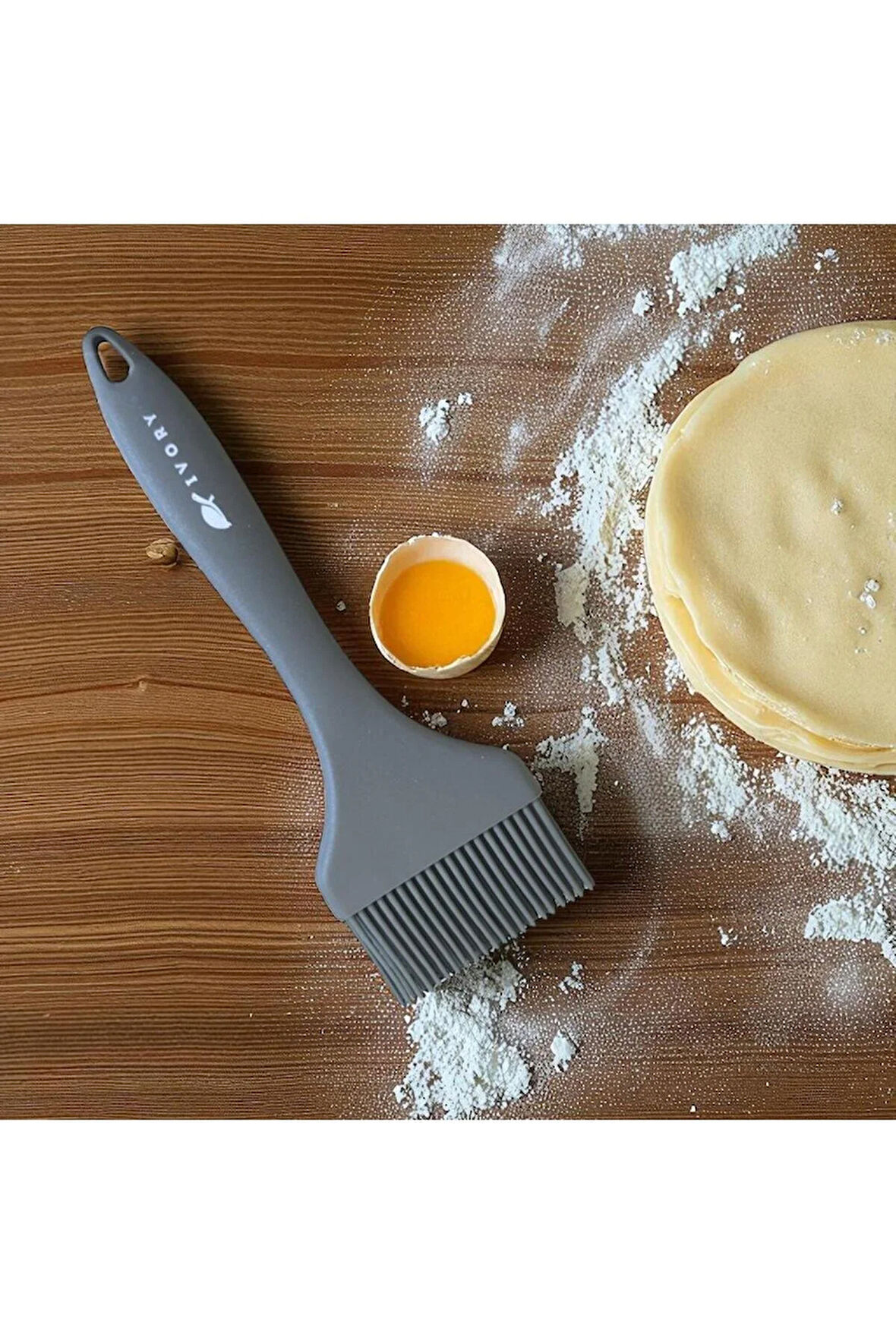 BLACKSERİES Premium Silikon Yumurta & Sos Fırçası GRİ