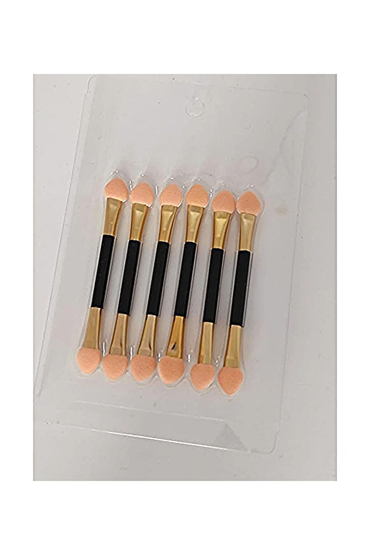 Lüx Profesyonel Makyaj Far Fırça Seti 6'lı Çift Taraflı Far Lateks Fırçası Aplikatör