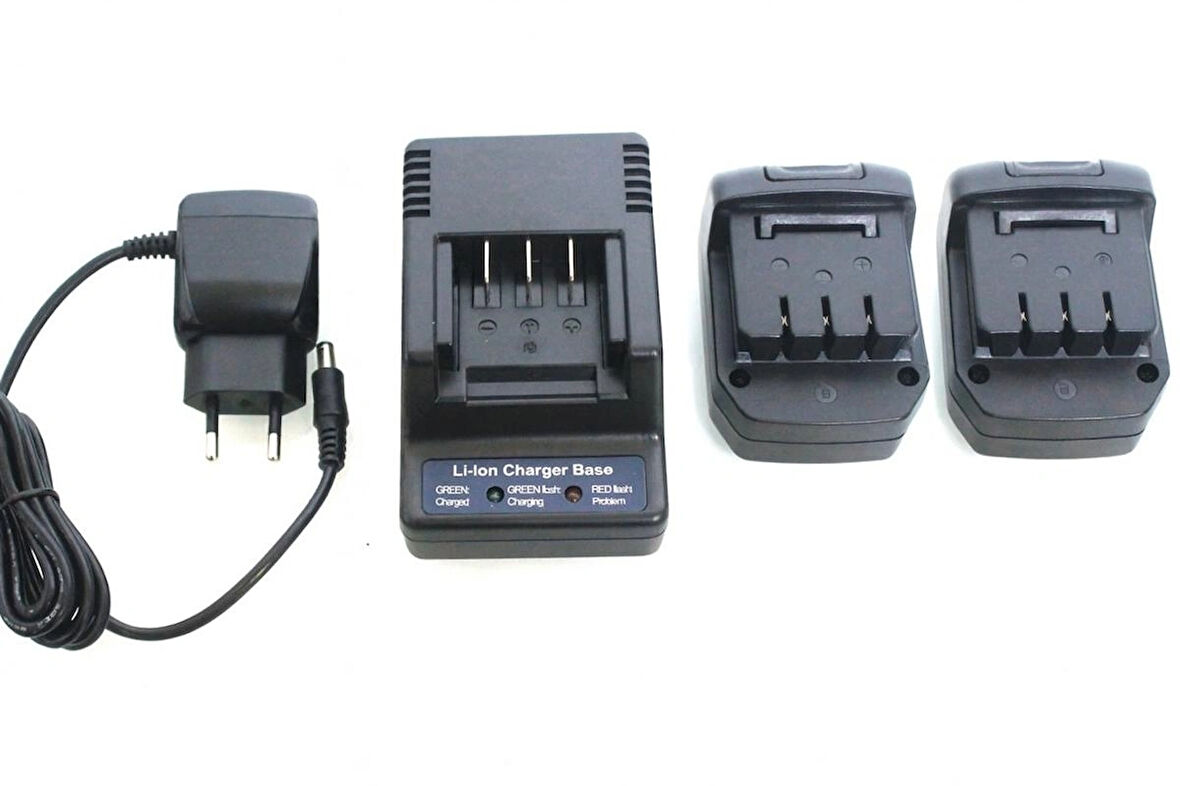 Toua GSN40 / GFN3490CH / GSN50 / DCG72D-600 Batarya 2 Adet + Şarj Cihazı Set  Betona Gazlı Çivi Çakma Tabancası 