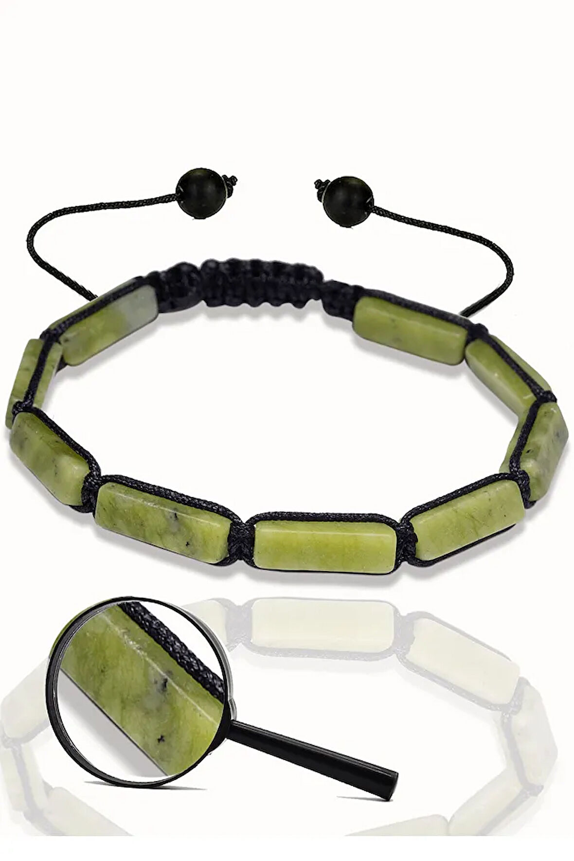 Sertifikalı Özel Kesim Yeşim Jade Taşı Doğal Taş Bileklik