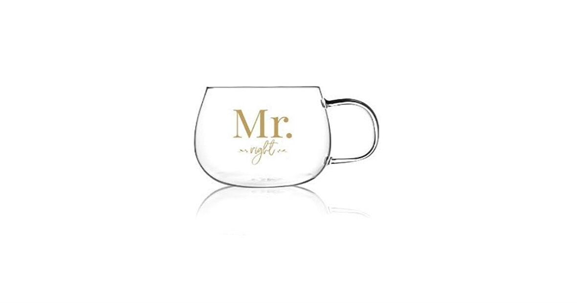 Mr.right (ERKEK HAKLI) Model Kulplu Borosilikat Cam Bardak Kupa 400ml