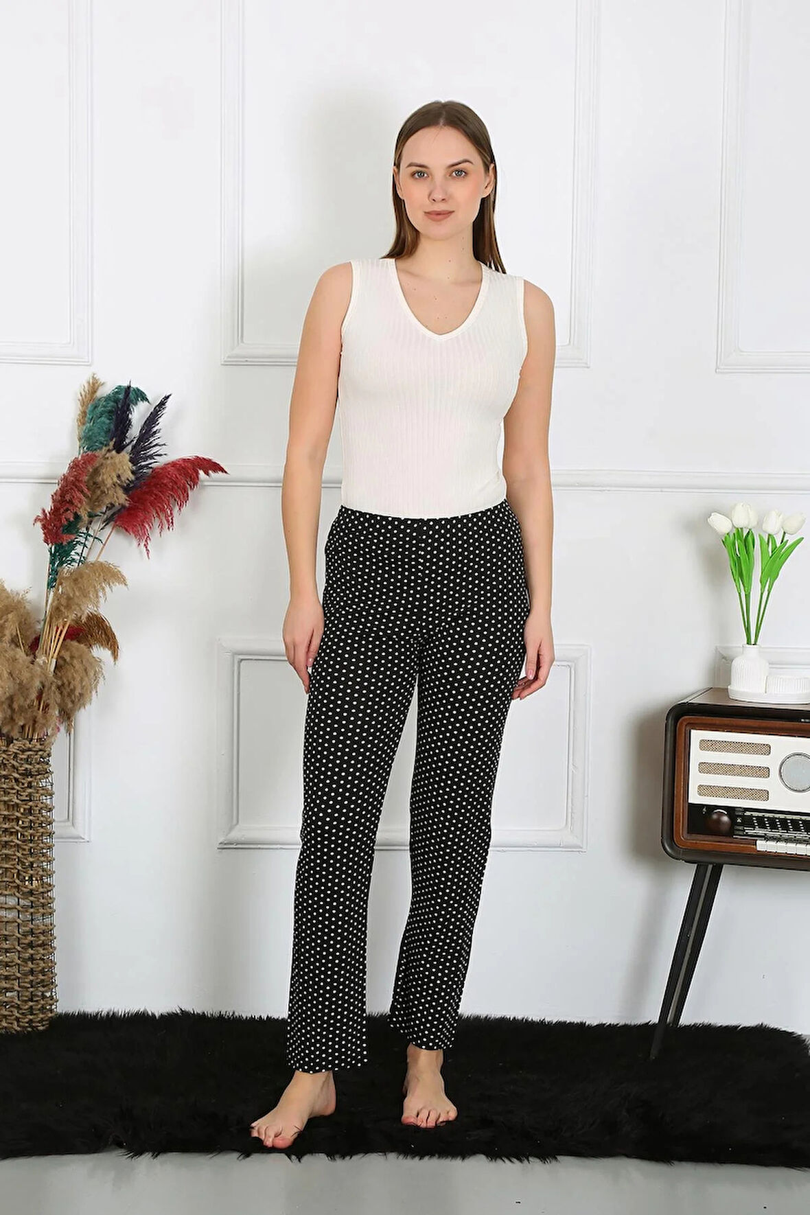 Moda Kadın Pamuklu Tek Alt Pijama