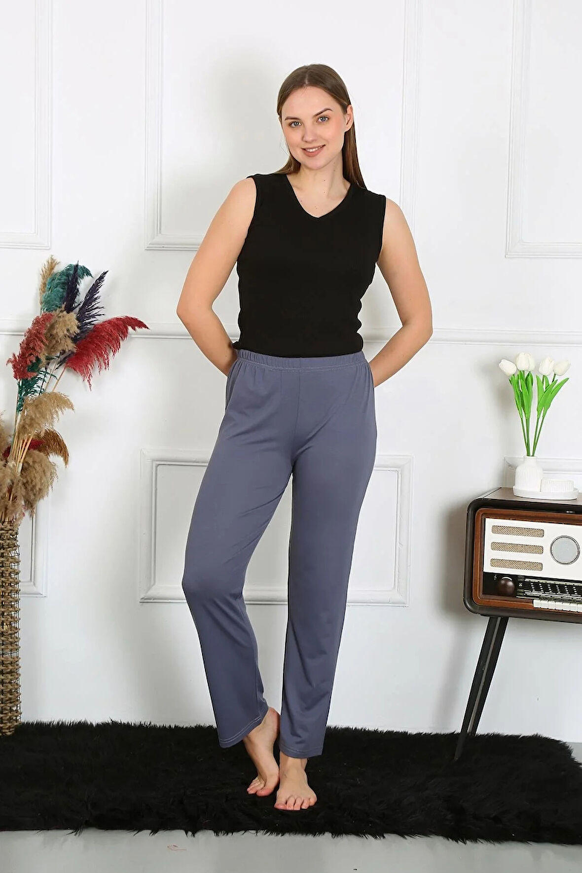 Moda Kadın Pamuklu Tek Alt Pijama