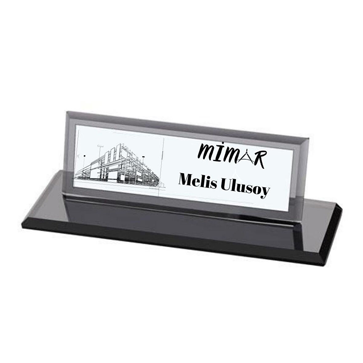 Mimarlara Özel Kristal Masa İsimliği