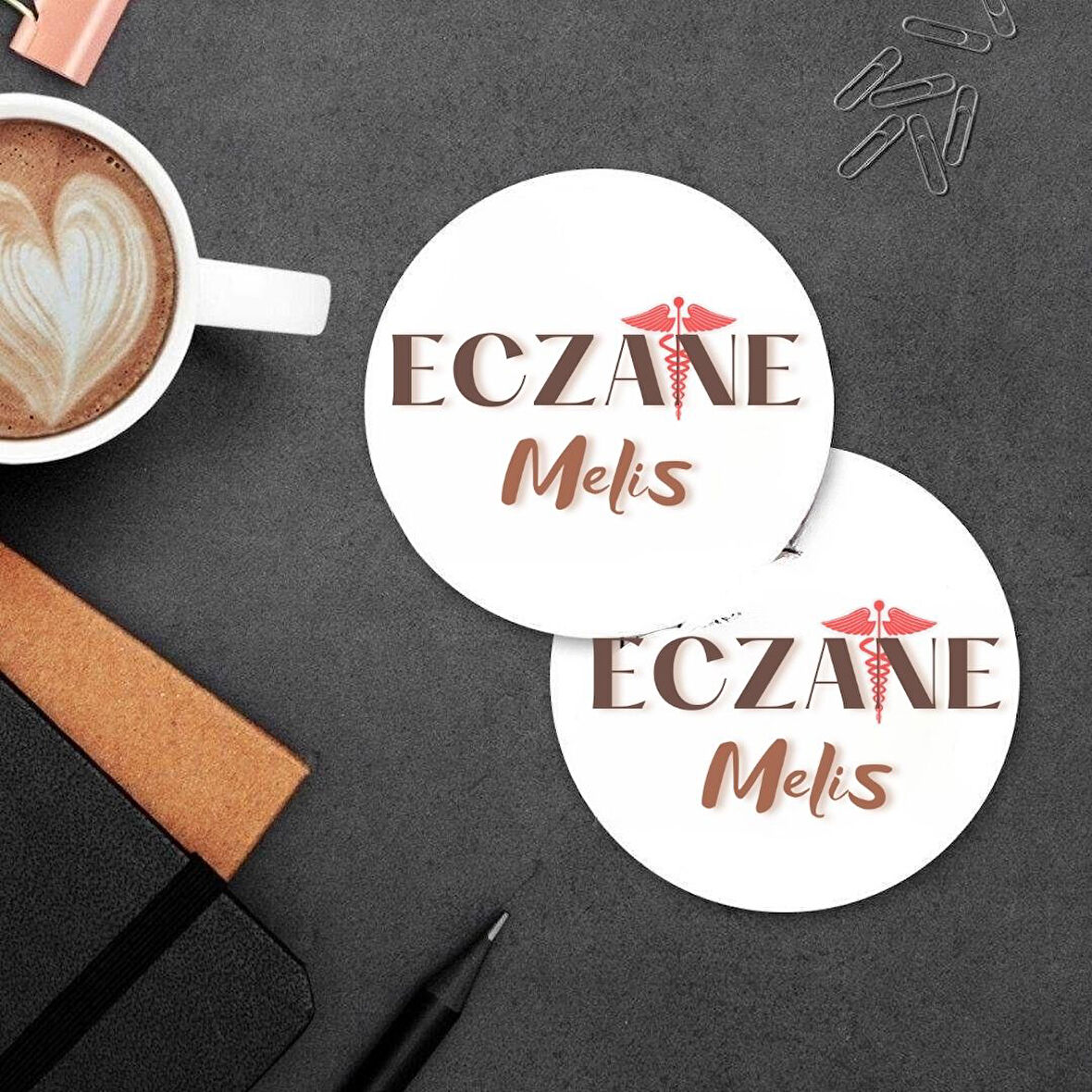 Eczacılara Özel 2’li Kişiye Özel MDF Bardak Altlığı Hediye Seti