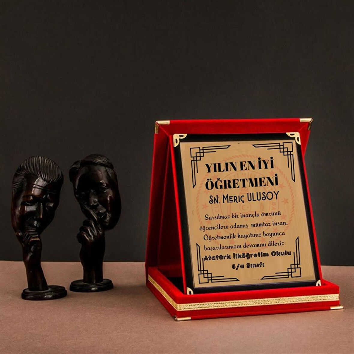Öğretmene Hediye  Kadife Plaket