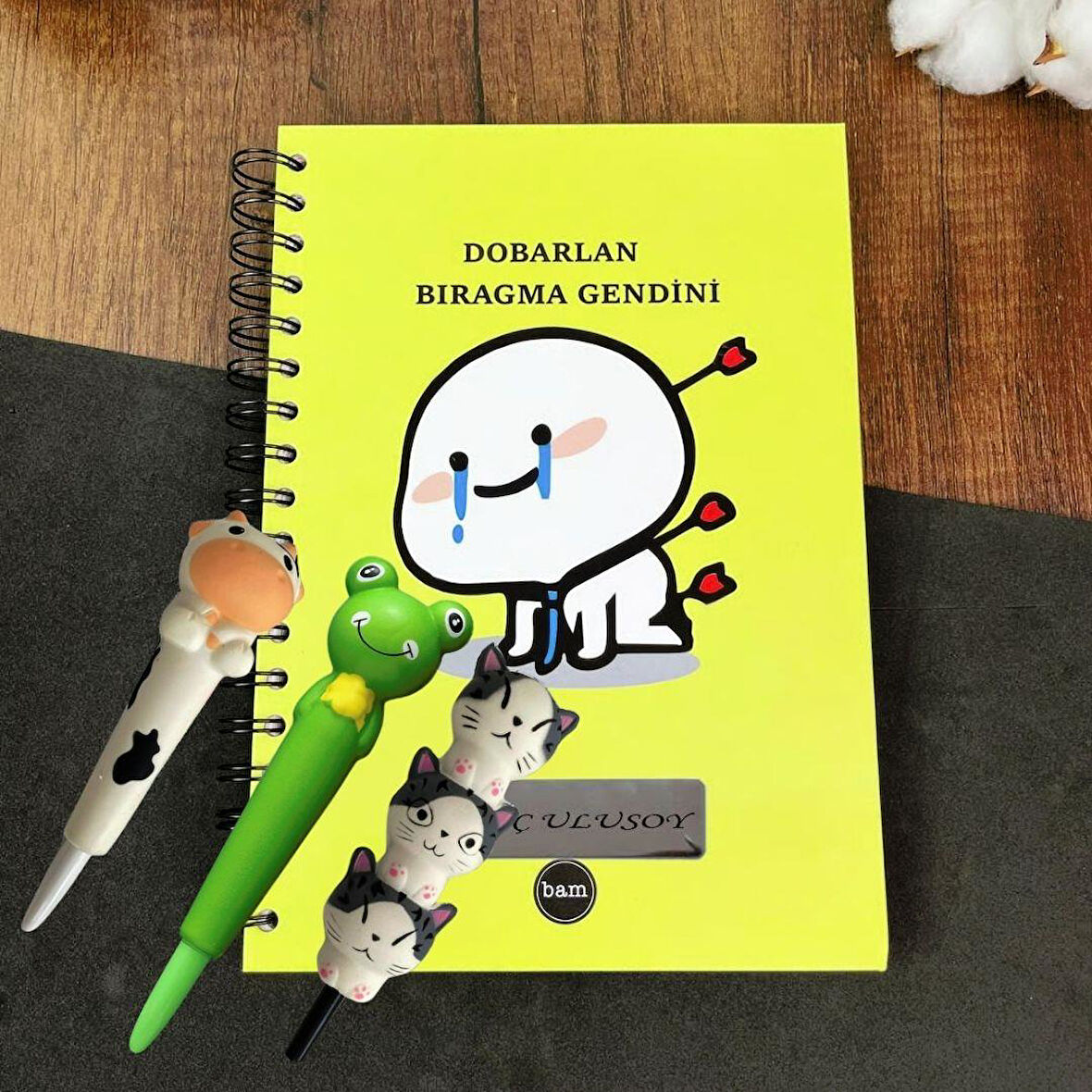 Kişiye Özel Dobarlan Bıragma Gendini Tasarımlı Konuşan Ajanda ve Squshıy Kalem Set
