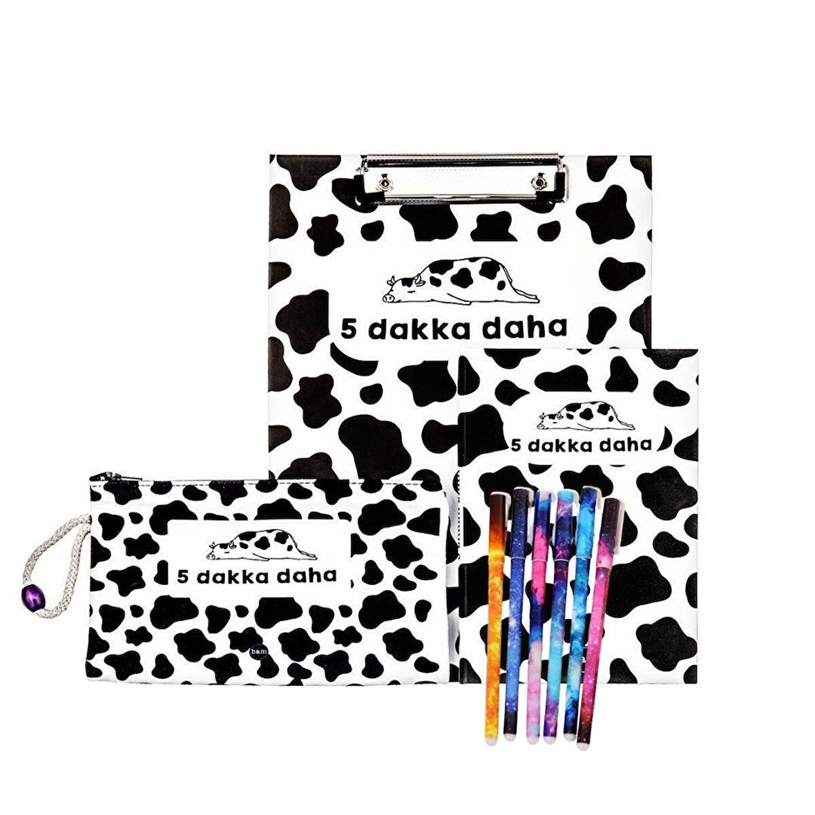 5 Dakka Daha Tasarımlı ve Renkli Jel Kalem Kırtasiye Seti