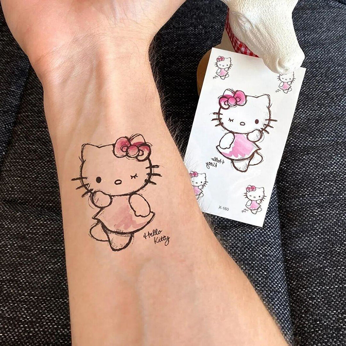 Hello Kitty Karakter Geçici Dövme Tattoo