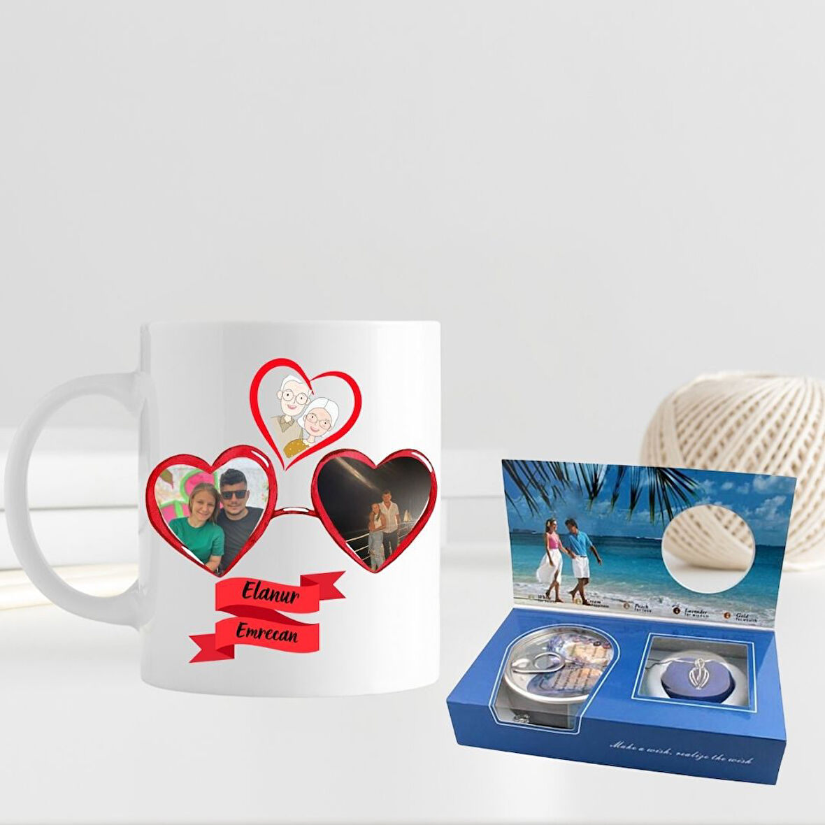 Birlikte Yaşlanalım Sevgiliye Özel Kupa ve İstiridye Kolye Hediye Seti