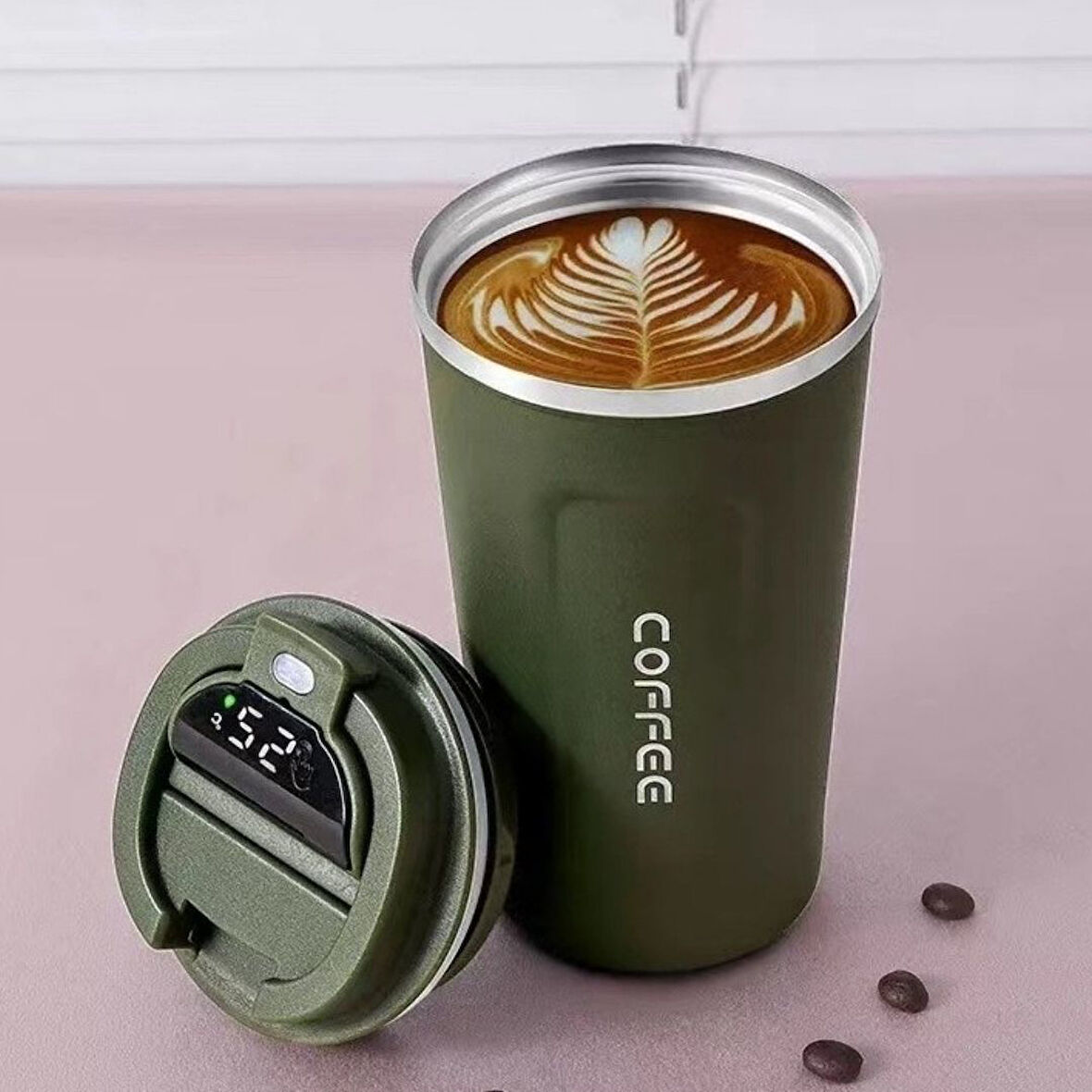 Dijital Isı Göstergeli Paslanmaz Çelik Termos Kupa – Sıcak & Soğuk İçecek Mug