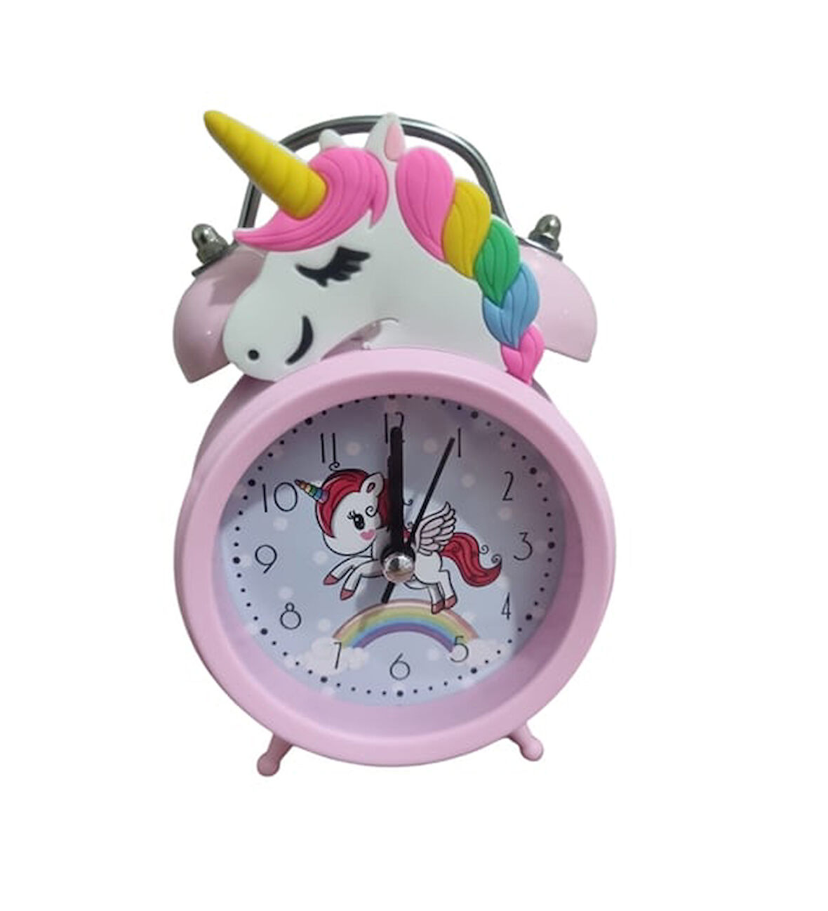 Unicorn Tasarımlı Pembe Alarmlı Masa Çalar Saati – Çocuk Odası ve Hediyelik Saat