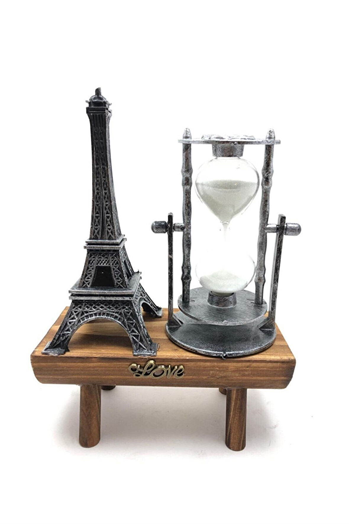 Kişiye Özel Eyfel Kulesi Paris Ahşap Kum Saati