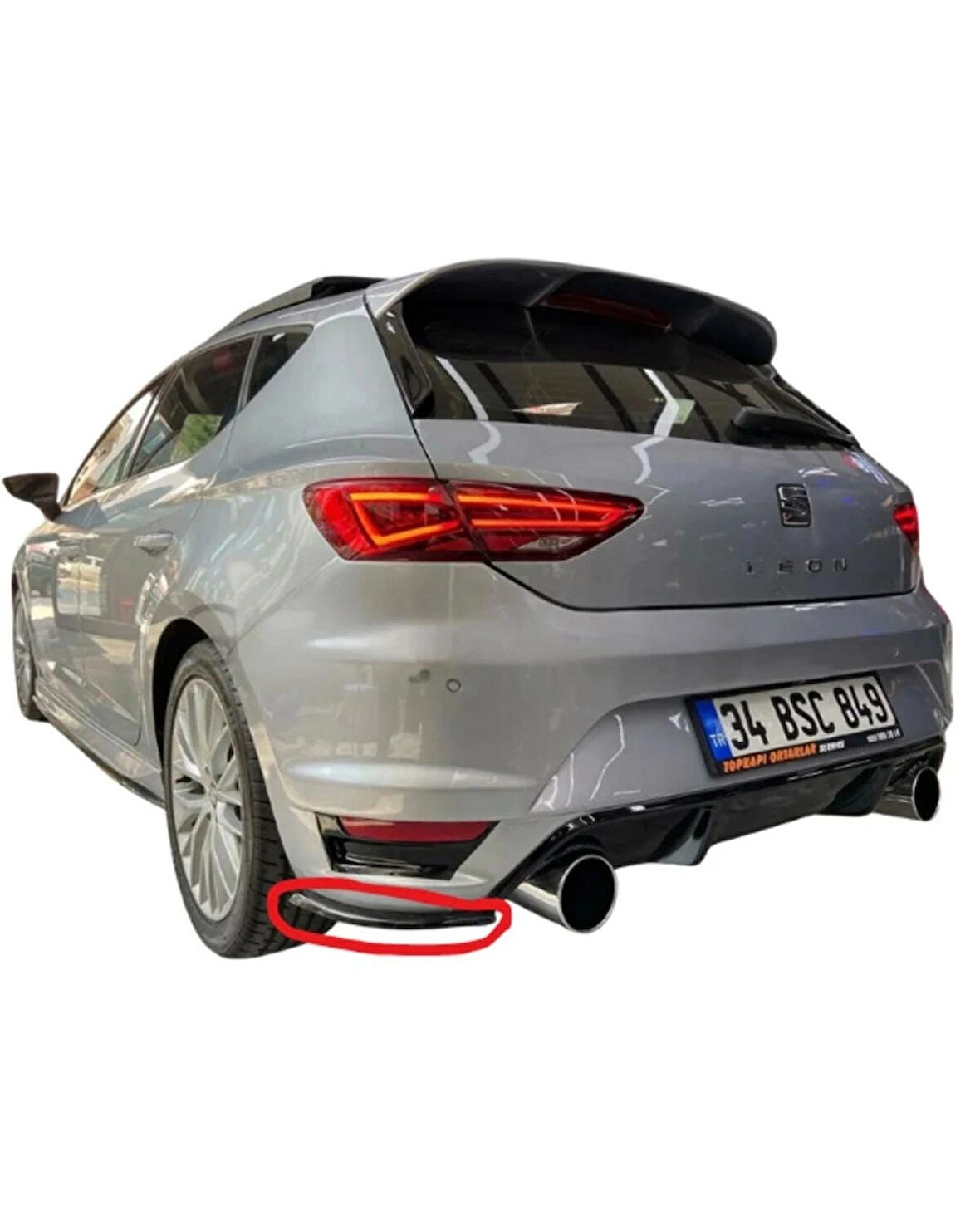 Seat Leon Mk3 2013-2017 Aero Tampon Sağ - Sol Flapları (Plastik) (( PARLAK SİYAH ))