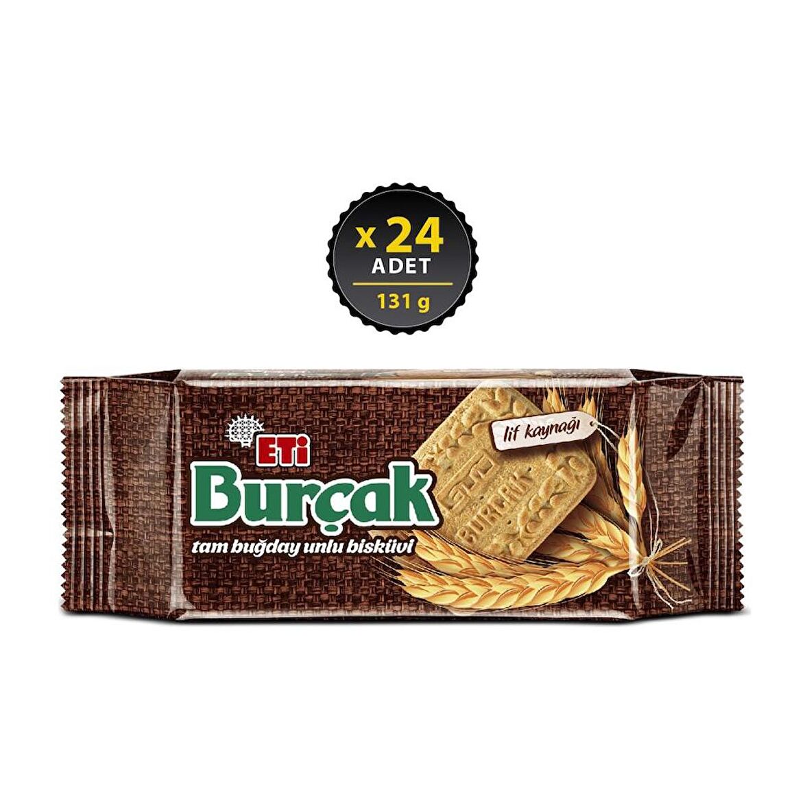 Eti Burçak Tam Buğday Unlu Bisküvi 131 g x 24 Adet