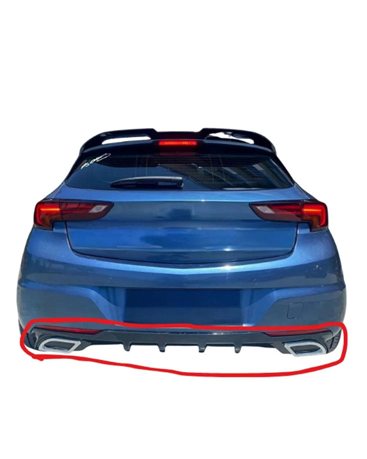 Opel Astra K Egzoz Görünümlü Difüzör (Plastik) (( PARLAK SİYAH ))