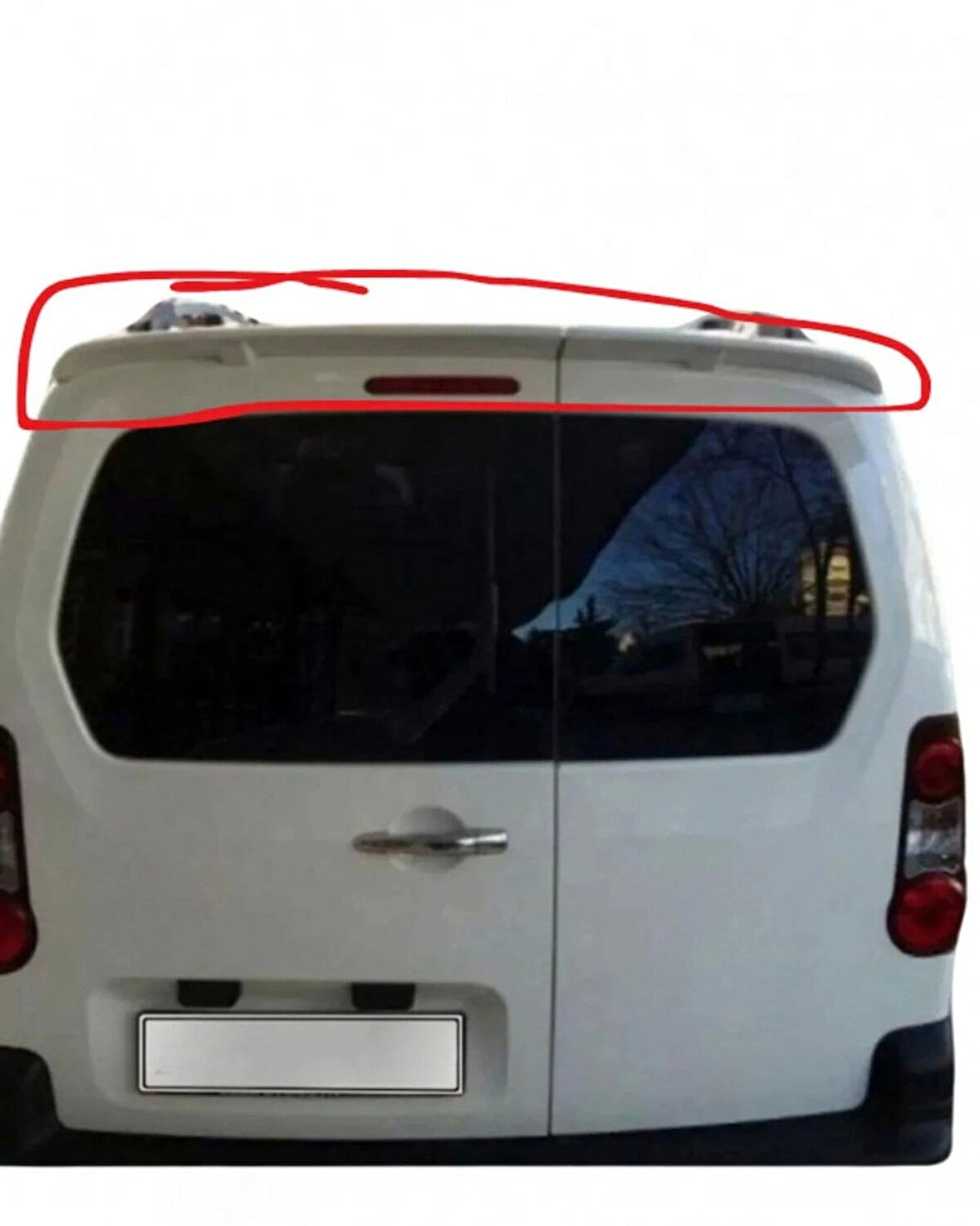 Citroen Berlingo 2012-2021 Çift Kapı Spoiler (( EWP BEYAZ BOYALI ))