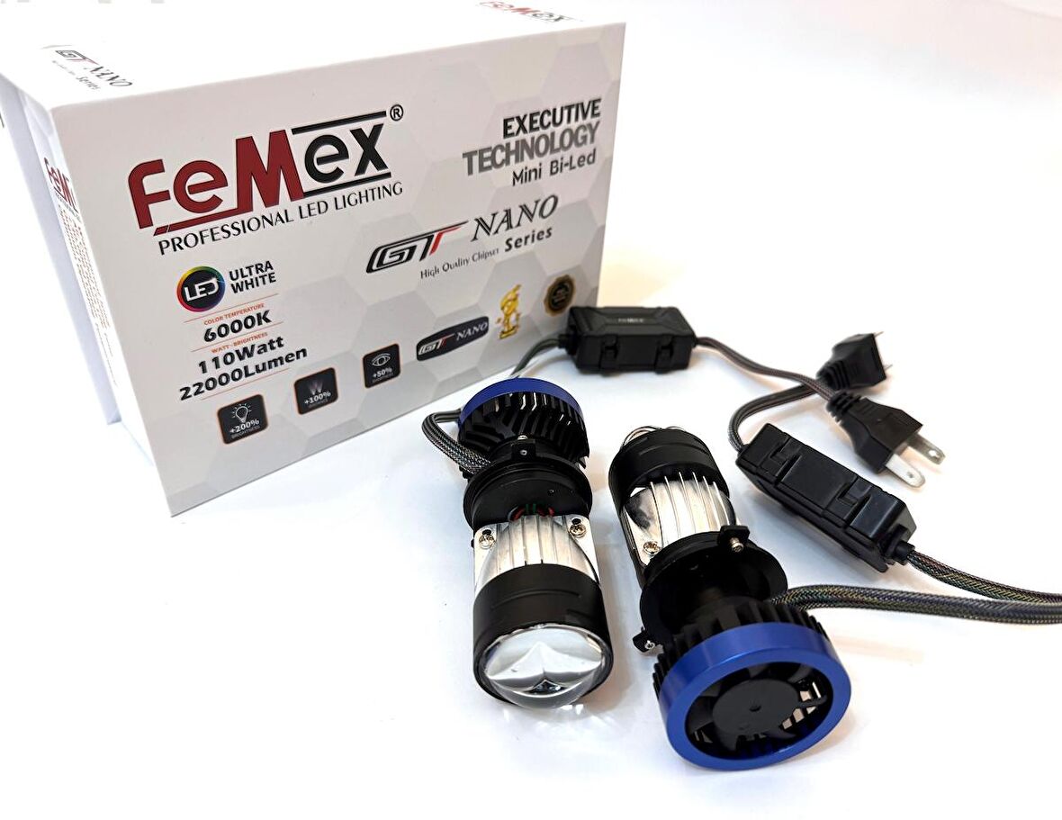 FEMEX GT Nano Executive H4 Lazerli Mini Bi-Led Xenon Kendinden Mercekli