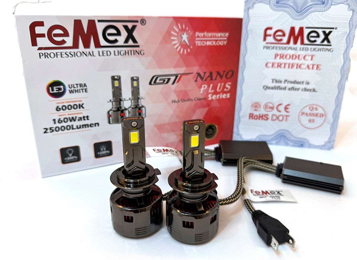 Femex Gt Nano Plus H7 Şimşek Etkili Led Xenon 160W 25.000 Lumen