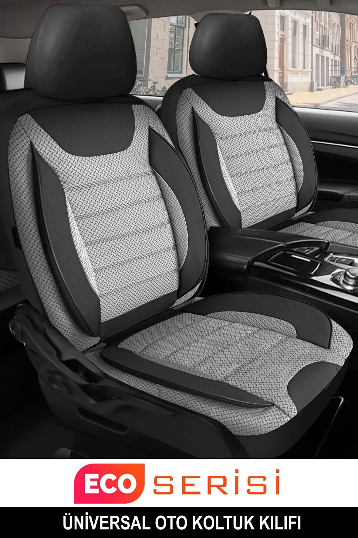Daimler Sovereign UYUMLU TAM SET GRİ Oto Koltuk Kılıfı 5 Koltuk Ön Arka Tam Set Terletmez