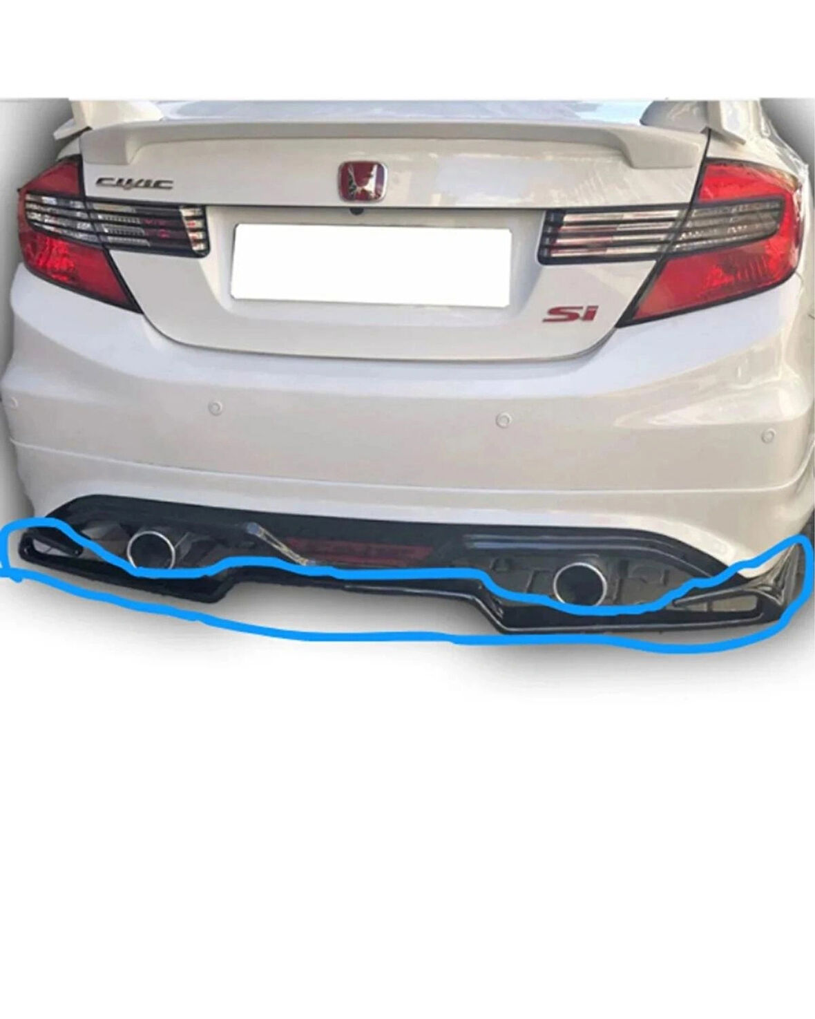  Honda Civic Vtec2 Fb7 Fd6 Voltex Difüzör (Plastik) (( PARLAK SİYAH ))