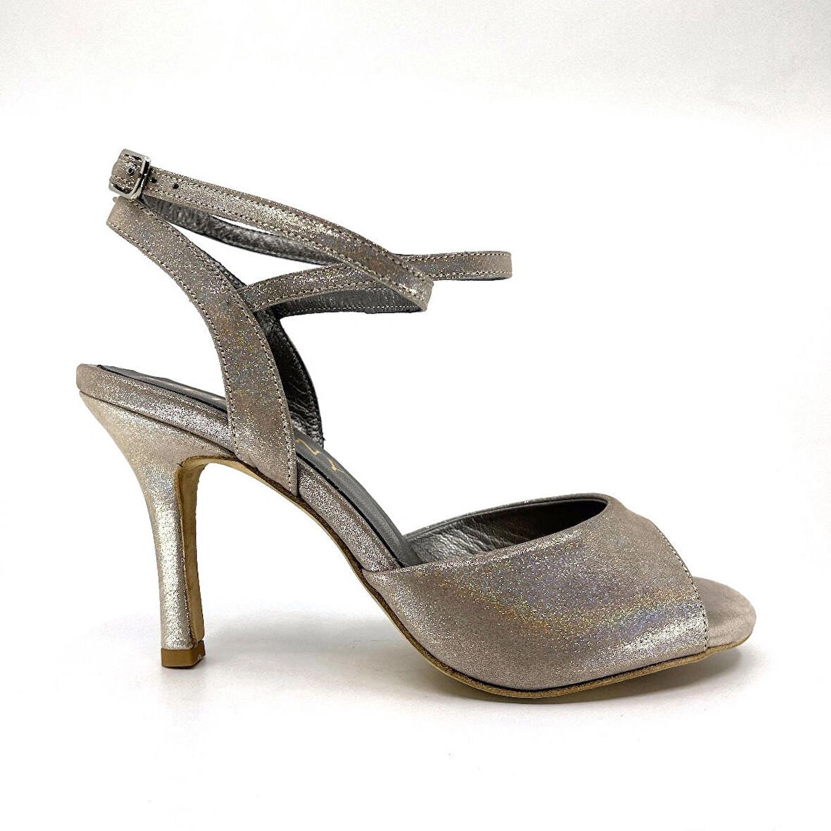 𝐀𝐑𝐆𝐄𝐍𝐀 | 𝐆𝐄𝐋𝐓𝐎𝐍𝐘® Gümüş Gri Yumuşak Deri El Yapımı Kadın Topuklu Ayakkabı • Tango • Düğün • Gece