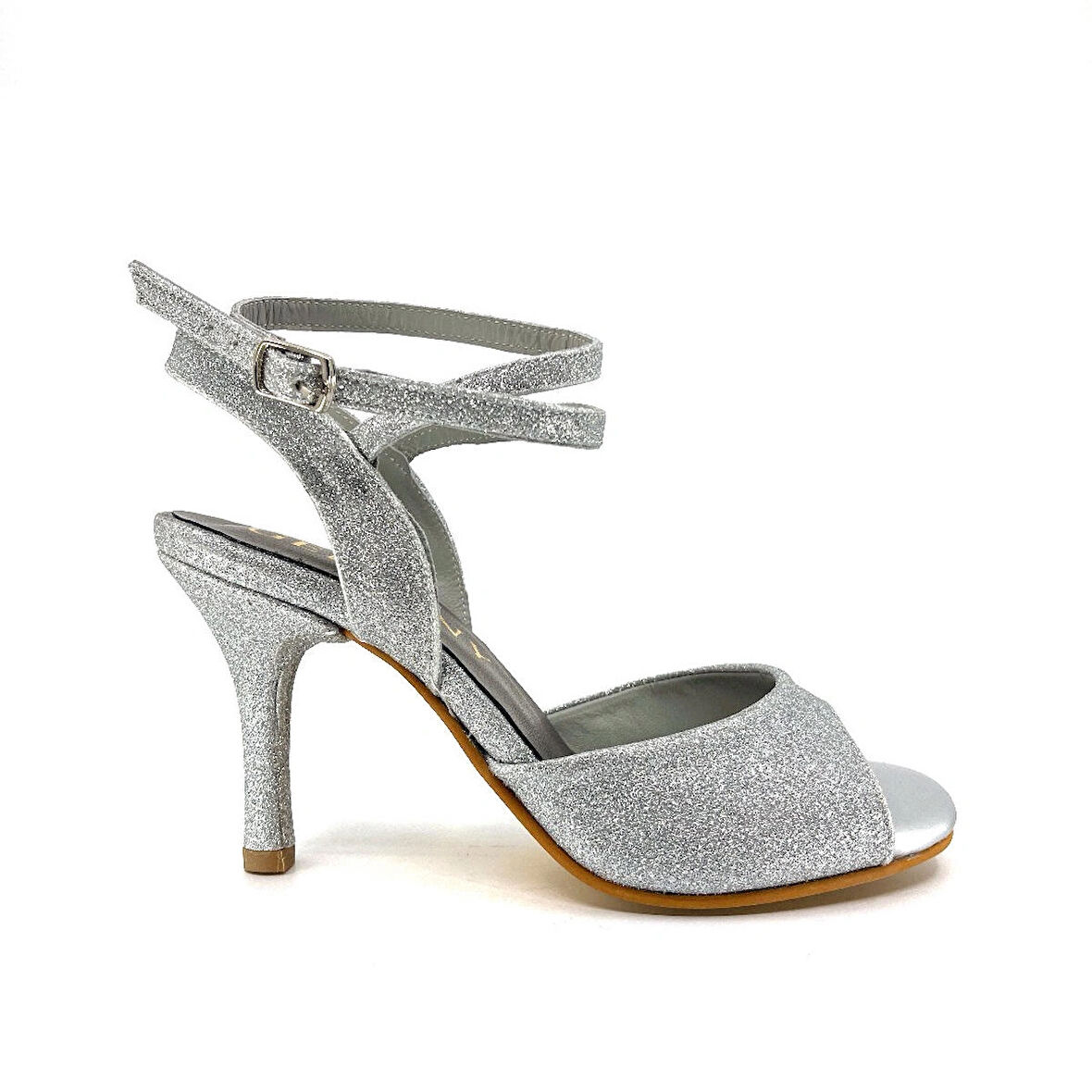 𝐆𝐋𝐀𝐑𝐄𝐒𝐒𝐀 | 𝐆𝐄𝐋𝐓𝐎𝐍𝐘® El Yapımı Gümüş Simli Topuklu Ayakkabı (Tango Düğün Gece Davet)
