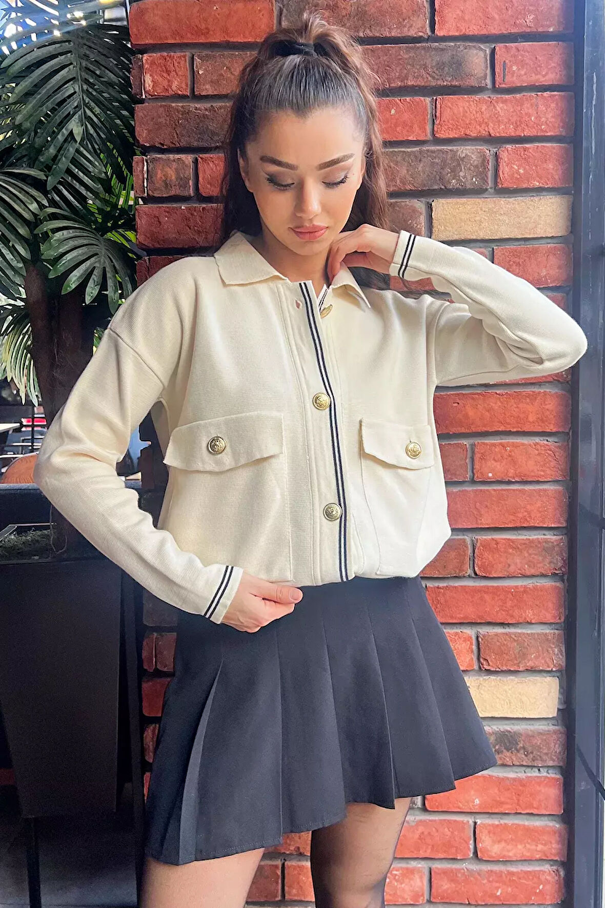 Kadın Bağcıklı Triko Ceket Hırka (s-m-l Beden Uyumludur)