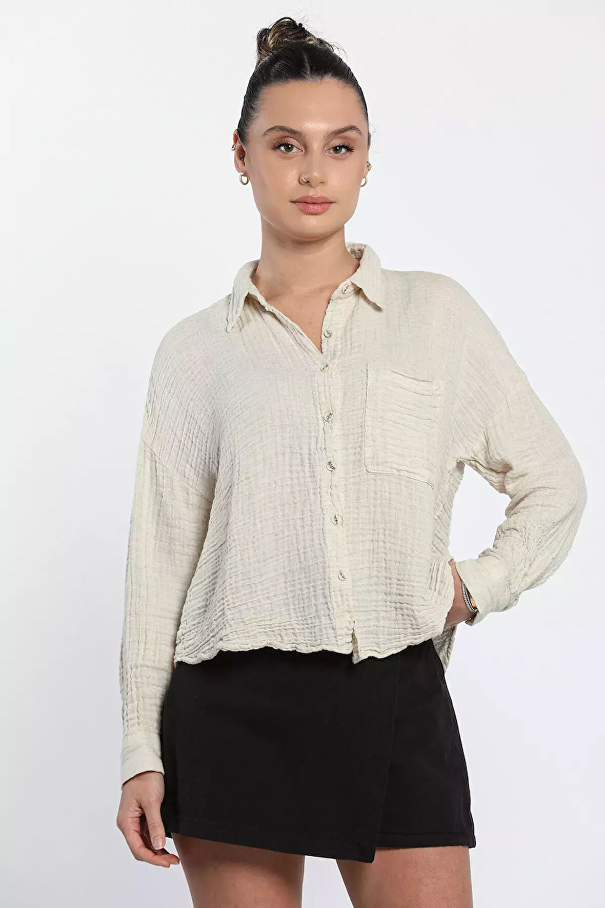 Tek Cepli Oversize Gömlek