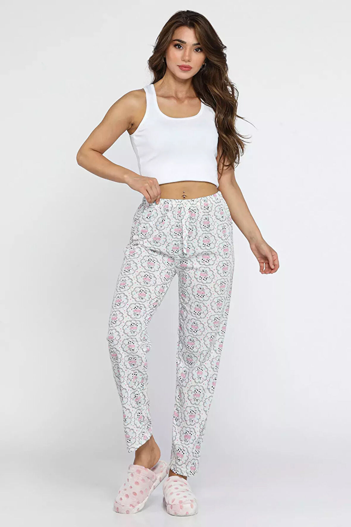 Baskılı Kadın Pijama Altı