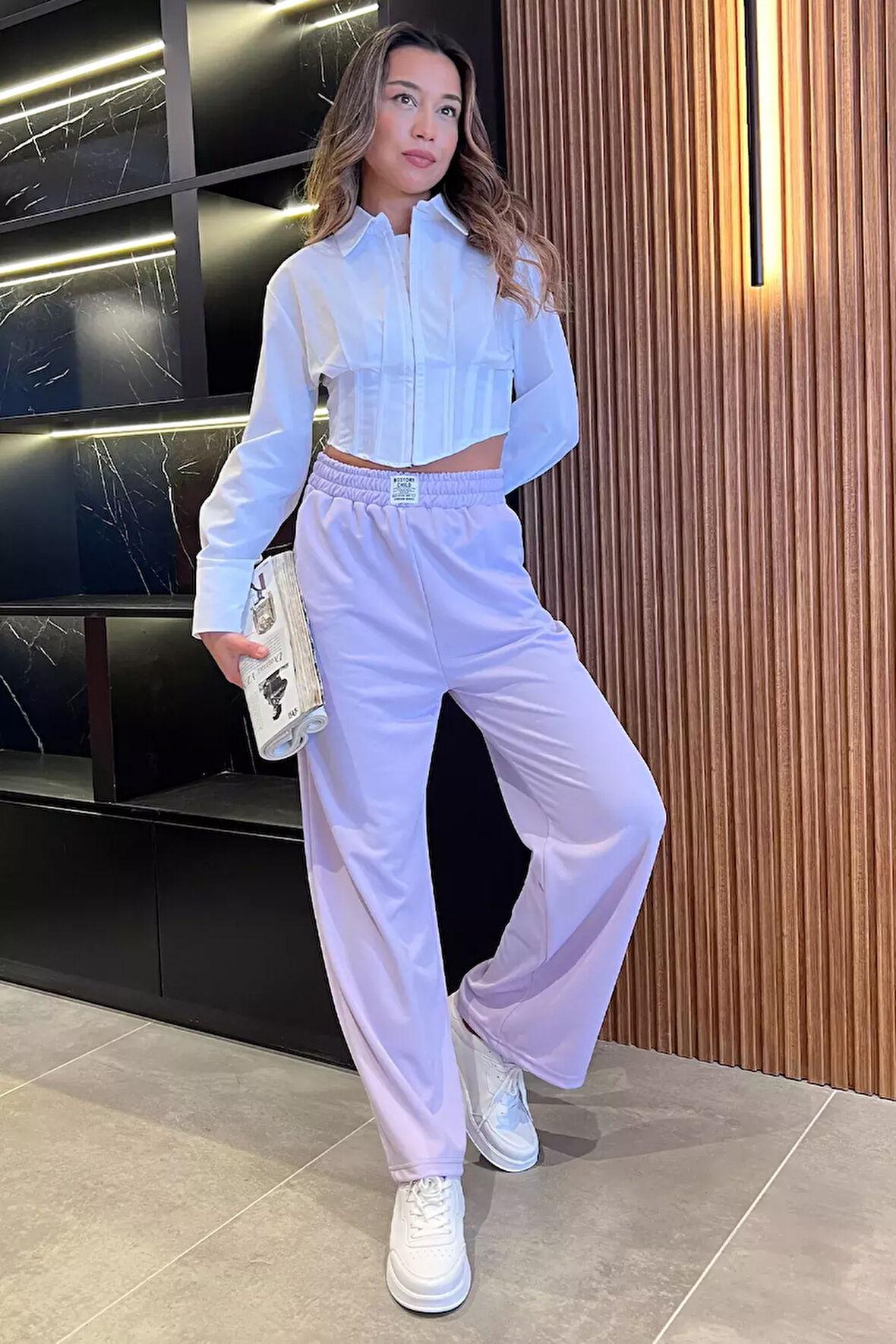 Bel Lastikli Palazzo Pantolon