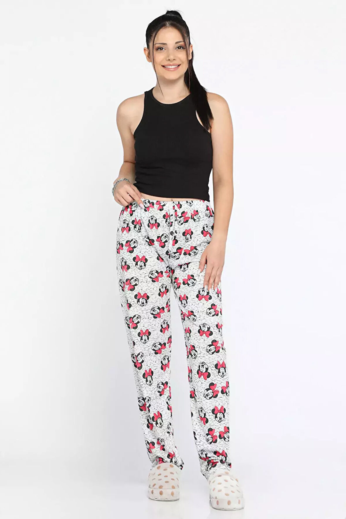 Kadın Beli Lastikli Desenli Pijama Altı