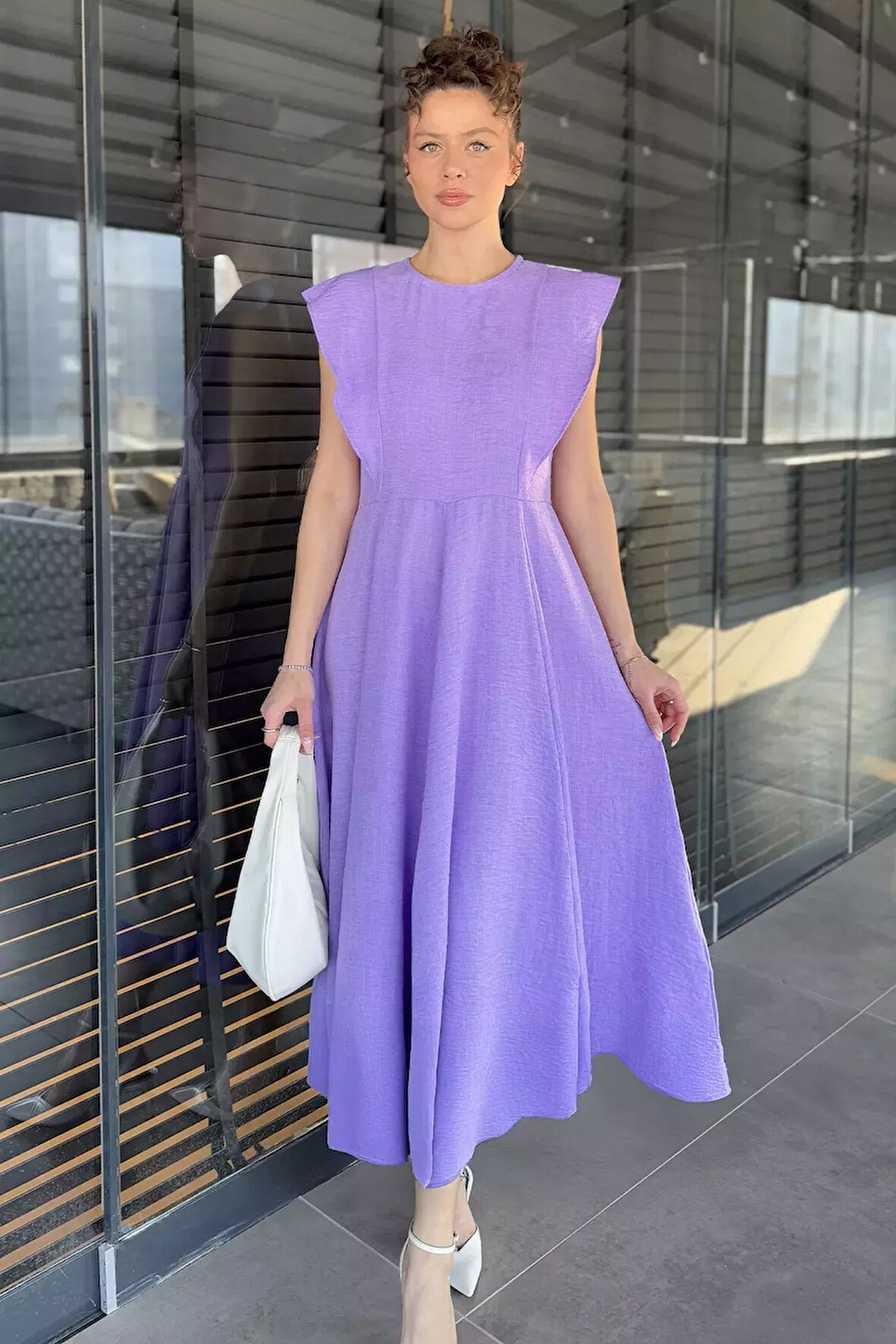 Kadın Bisiklet Yaka Kiloş Elbise