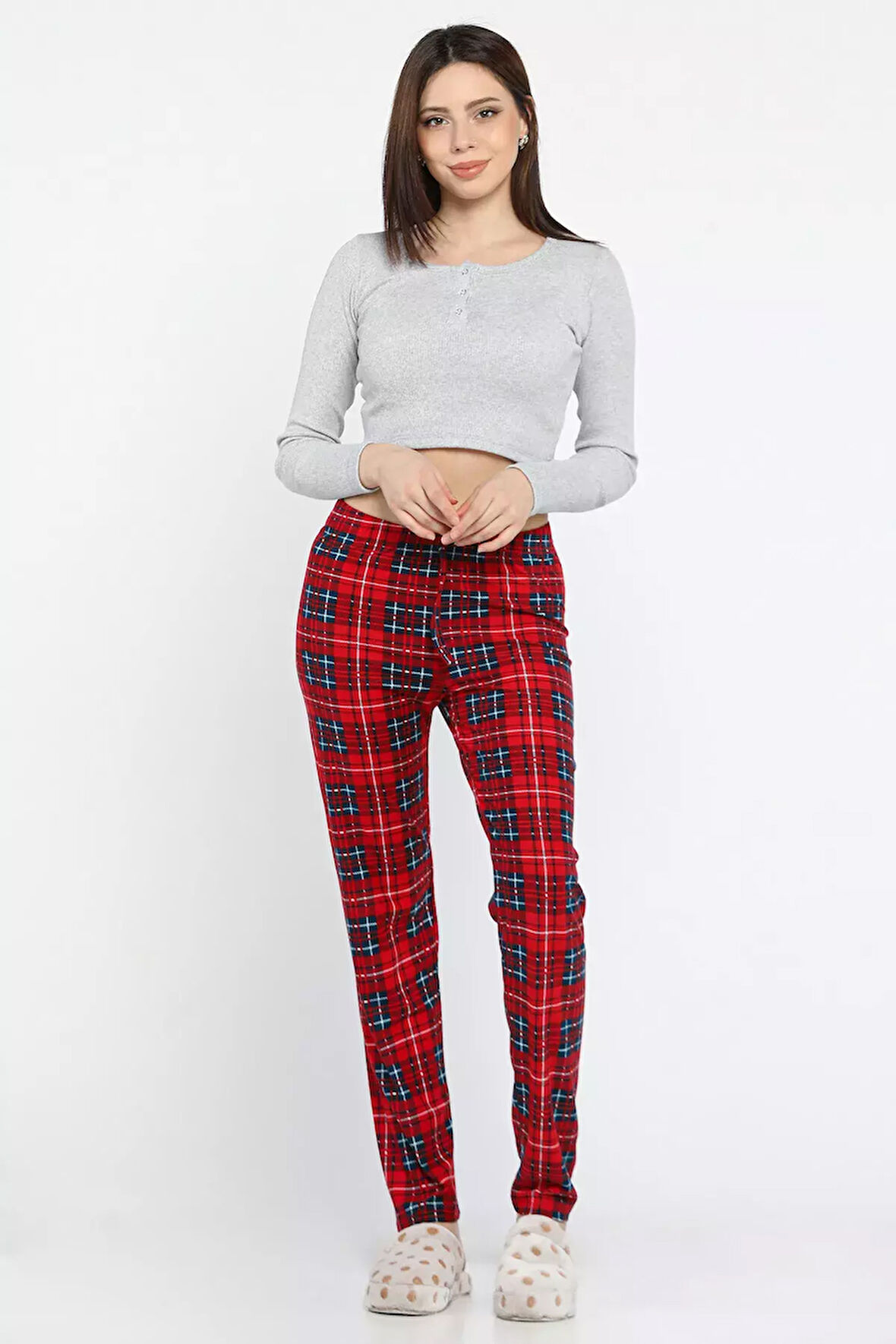 Kadın Ekose Desenli Pijama Altı