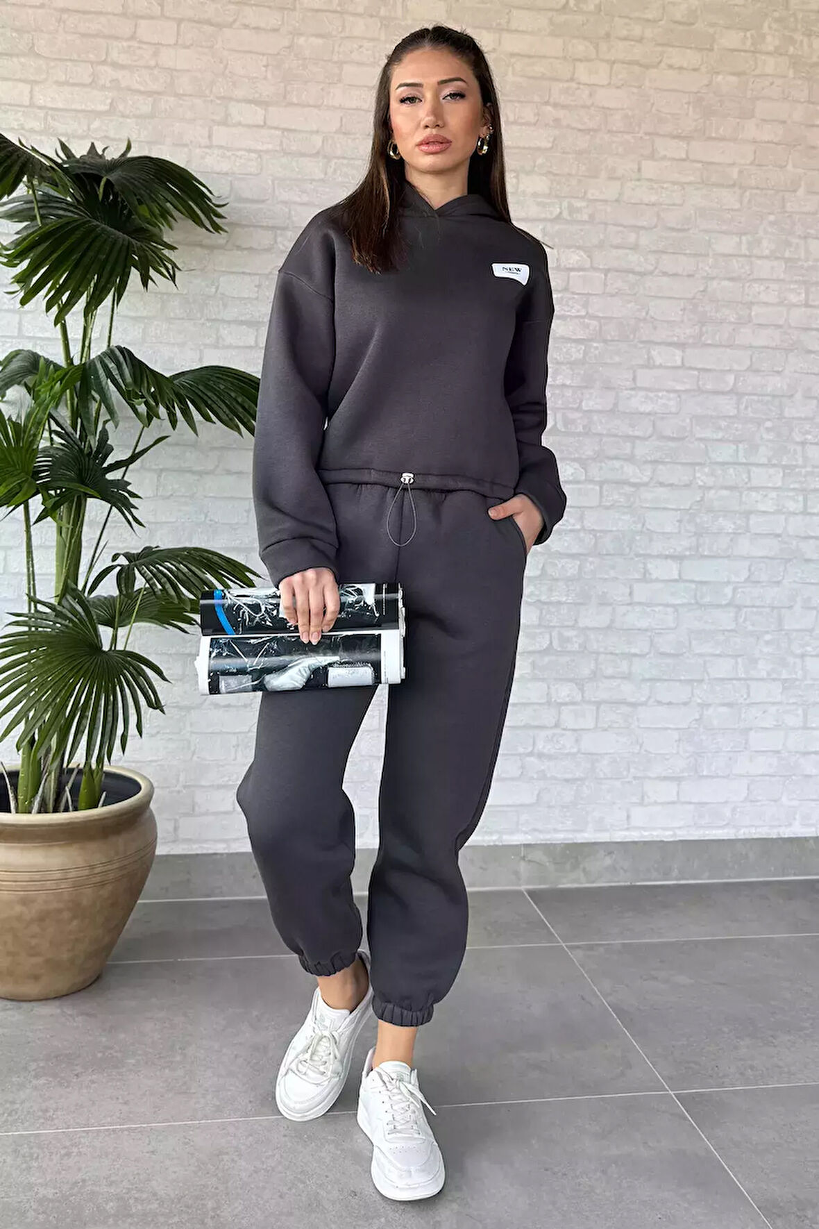 Kadın Üç İplik Şardonlu Eşofman Takımı