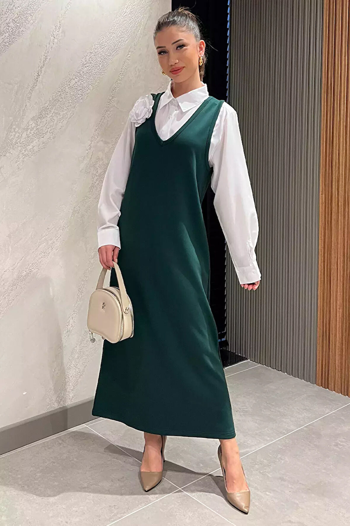 Kadın Gömlek Jile Kombin Elbise