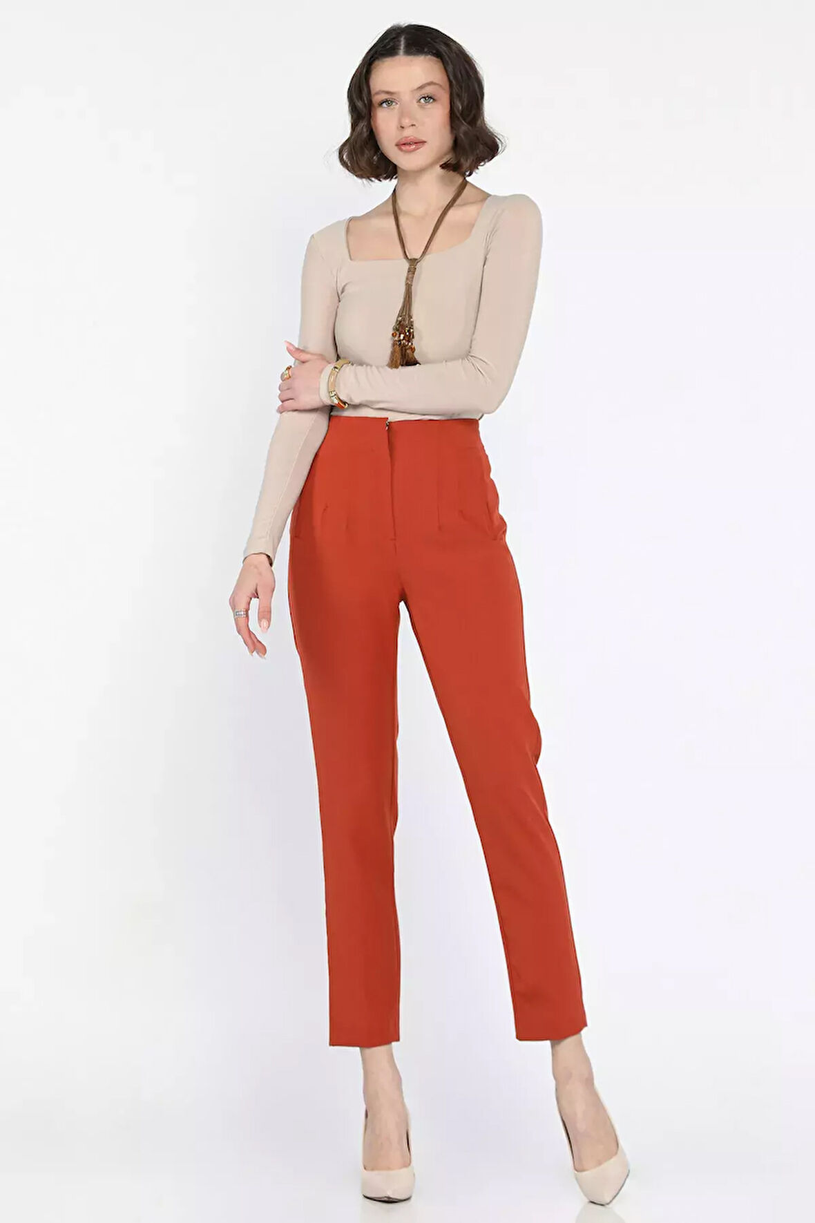 Kadın Boru Paça Pantolon