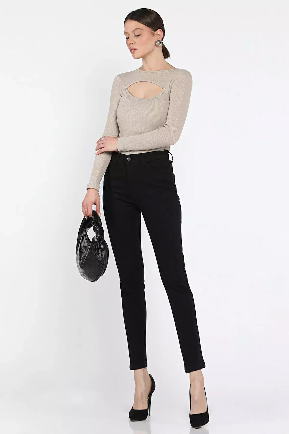 Yüksek Bel Likralı Kadın Slim Fit Jean Pantolon