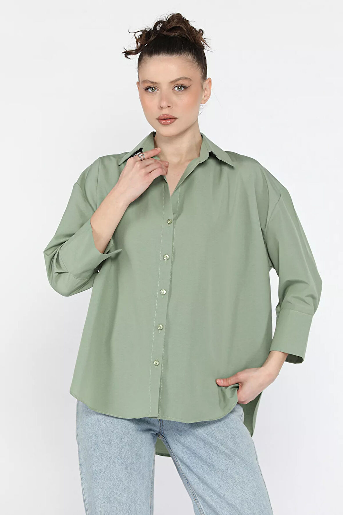 Kadın Basic Salaş Gömlek