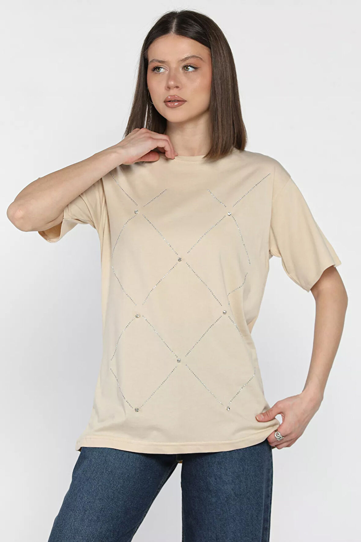 Taşlı Kadın Tişört