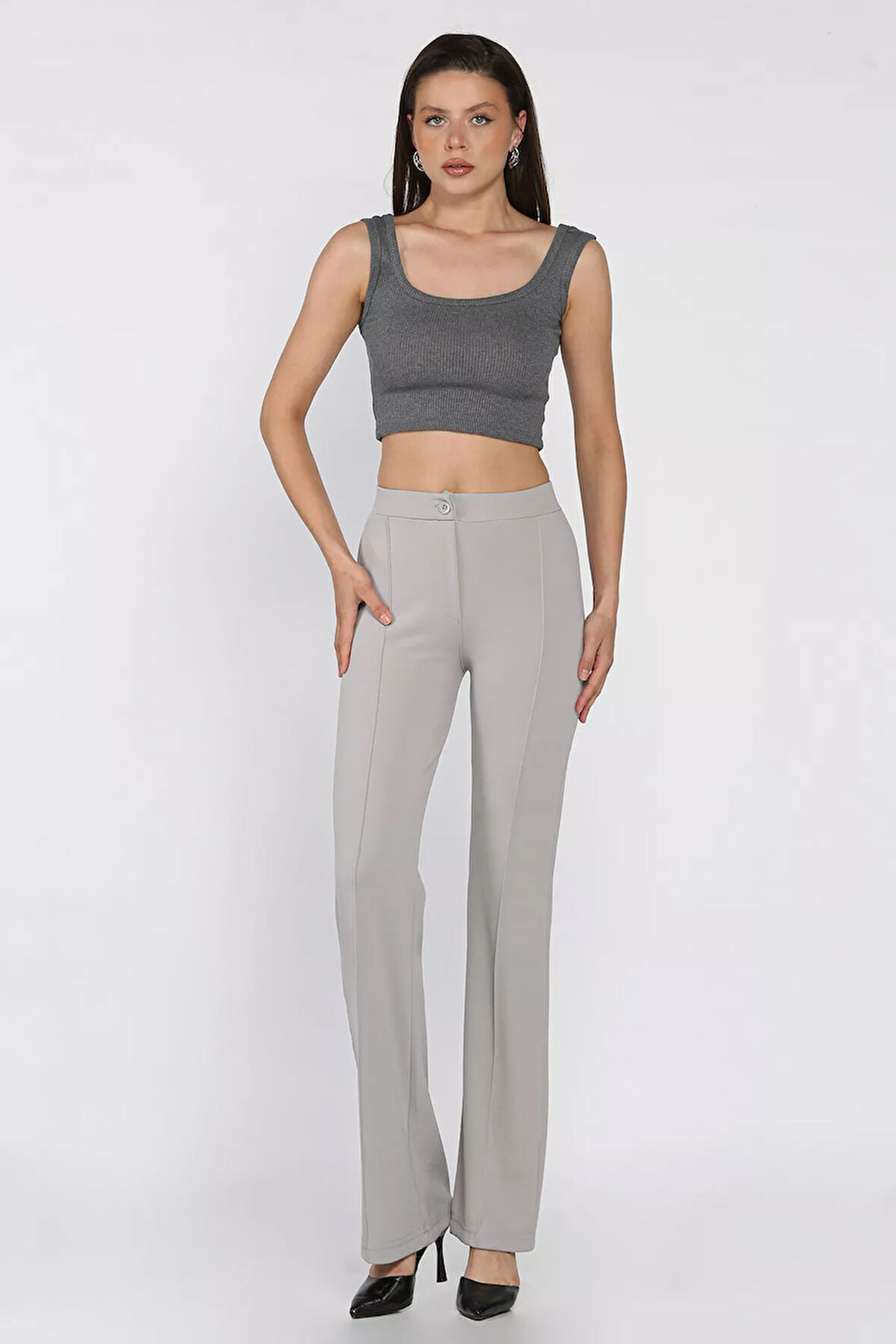 Kadın Çimalı Bol Paça Pantolon