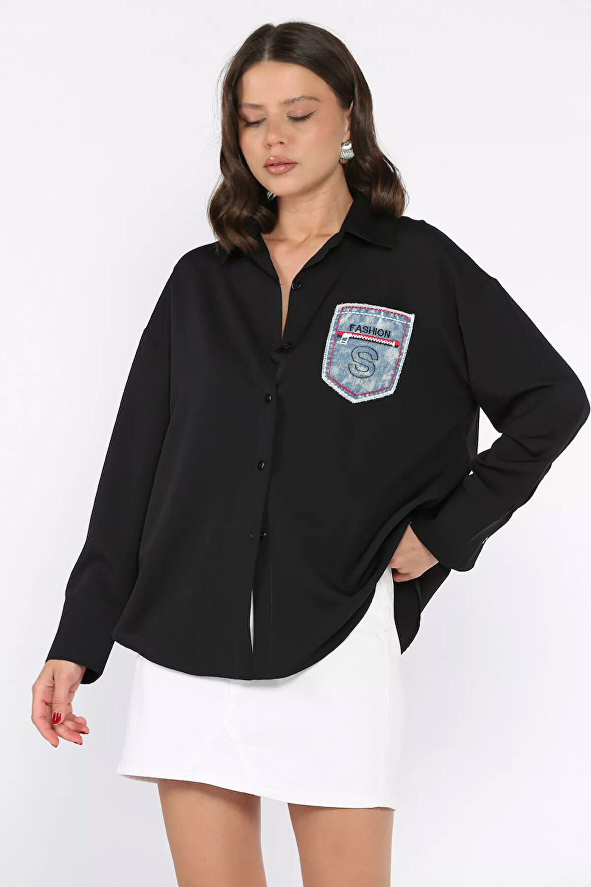 Cepli Kadın Salaş Gömlek