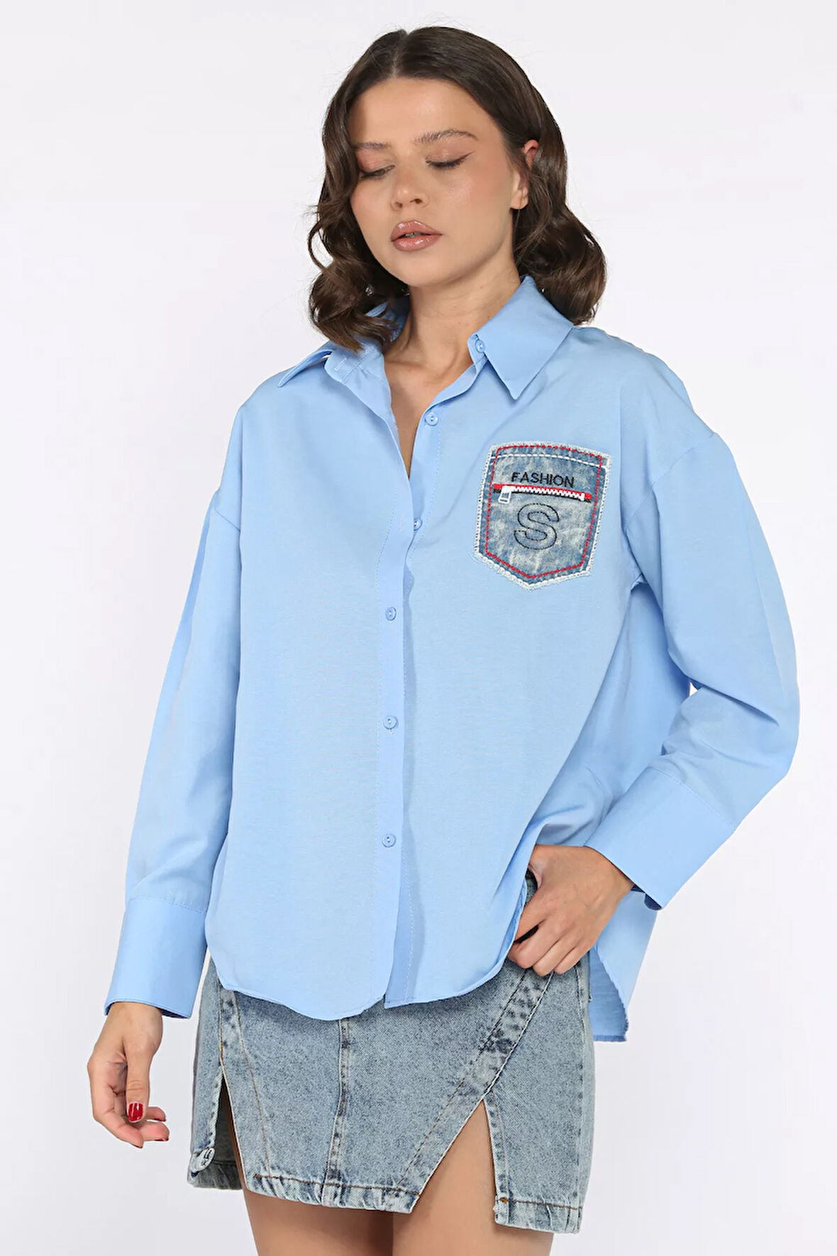 Cepli Kadın Salaş Gömlek