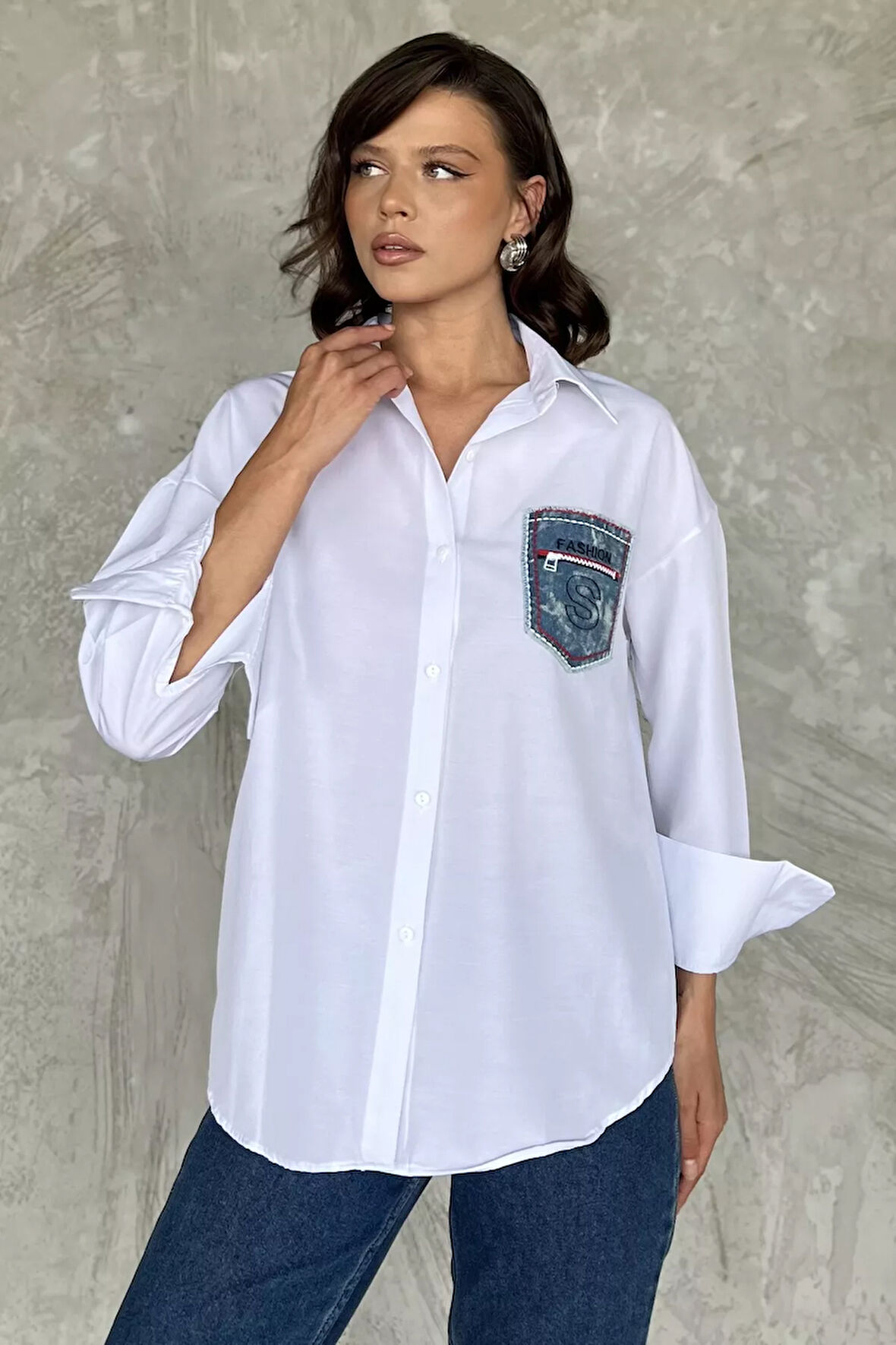 Cepli Kadın Salaş Gömlek