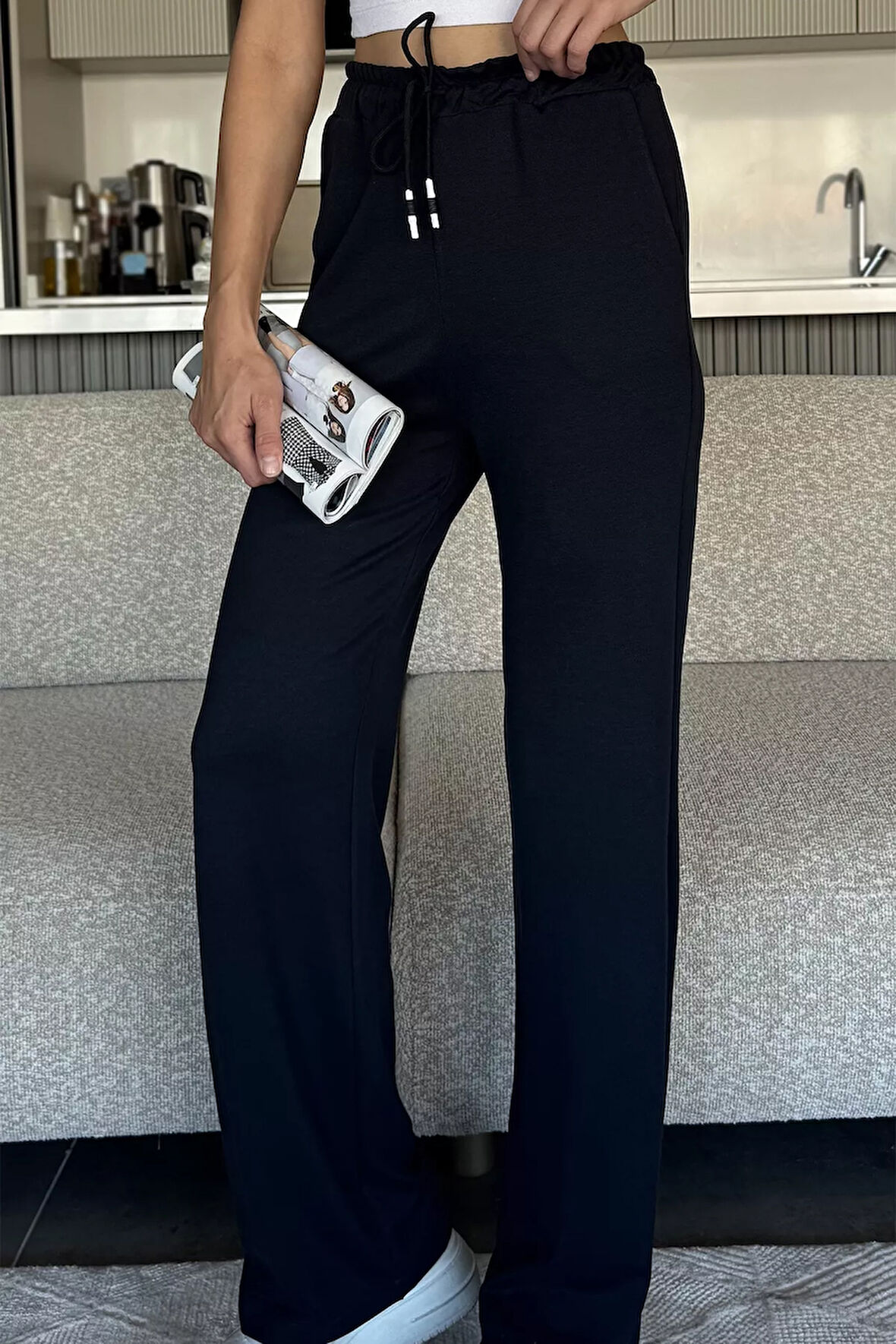 Bel Lastikli Bol Paça Eşofman Altı