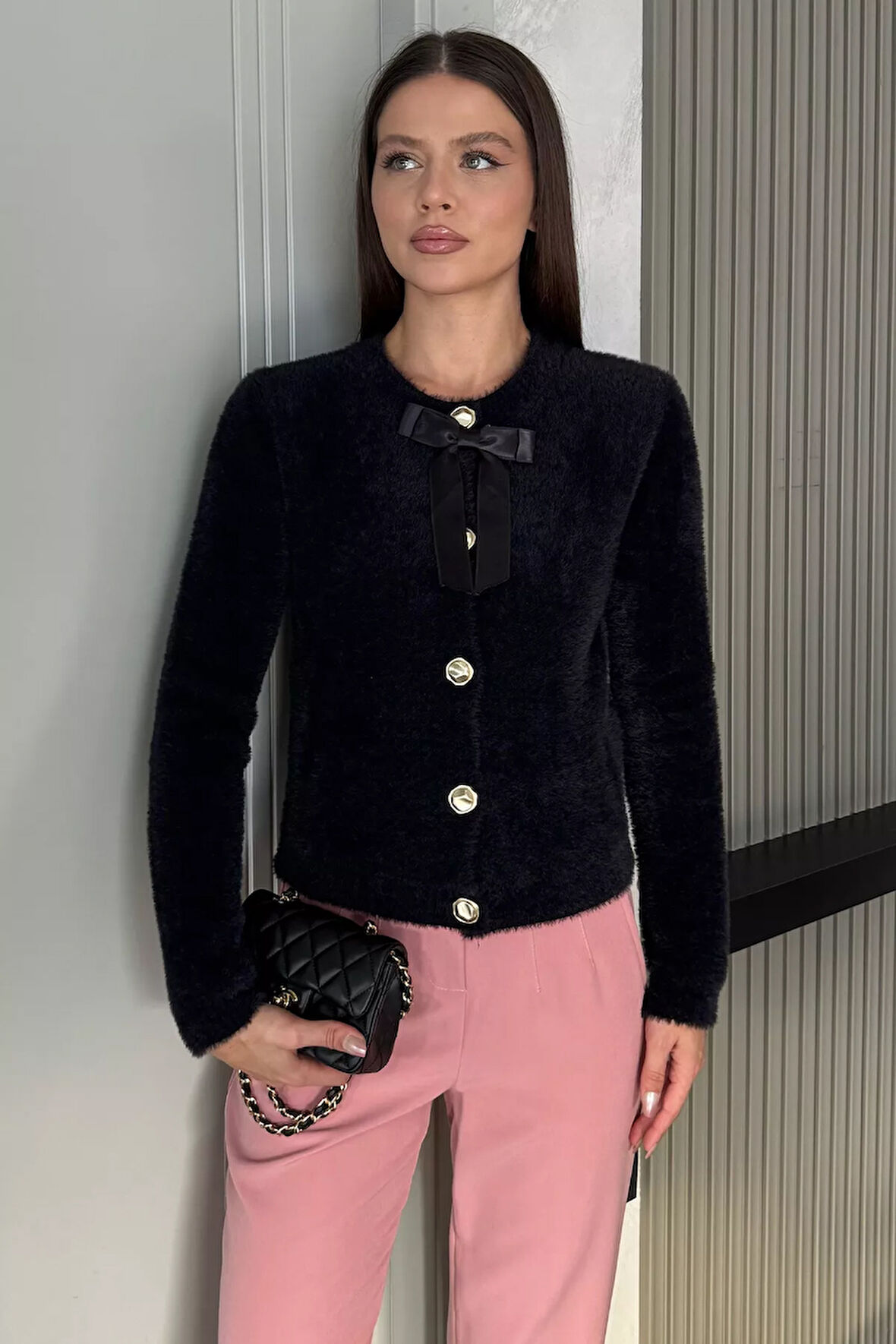 Ön Fiyonklu Sakallı Triko Ceket (s,m,l Uyumludur)